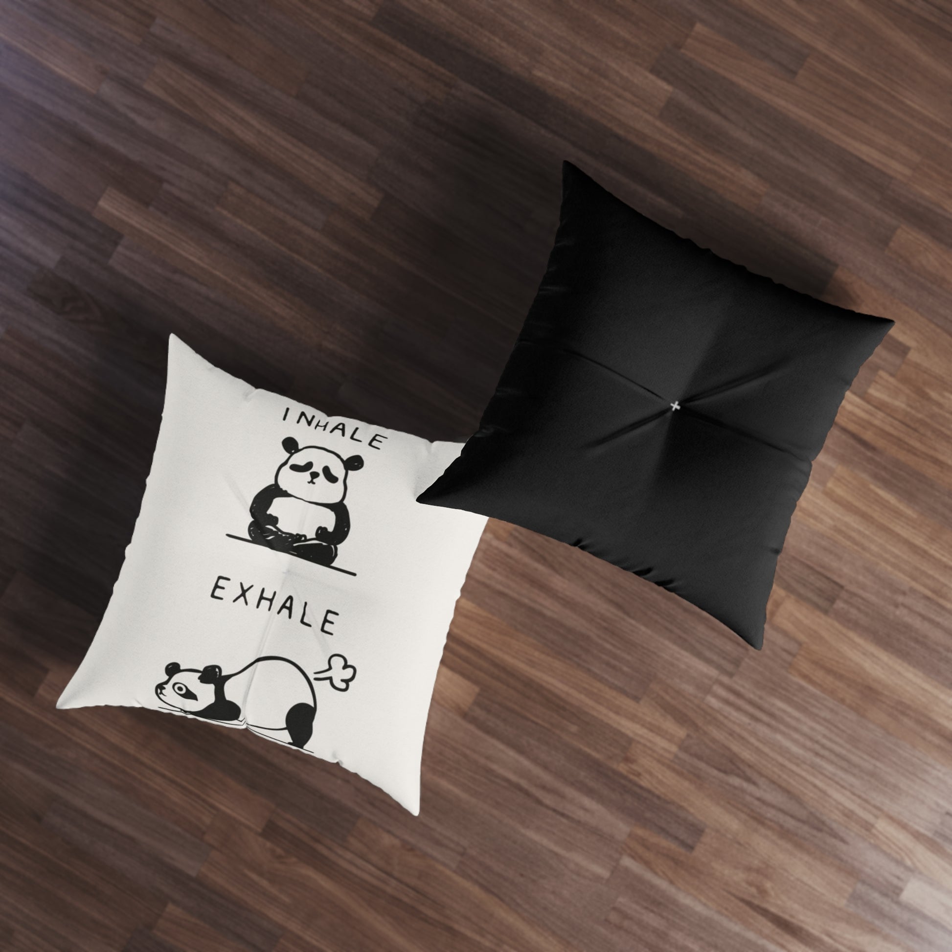 Panda Meditation Tufted Floor Pillow