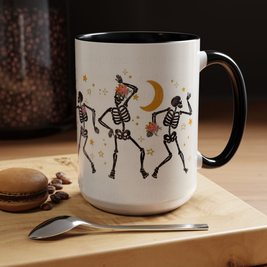 Whimsical Skeleton Dancing Mug - Perfect for Halloween