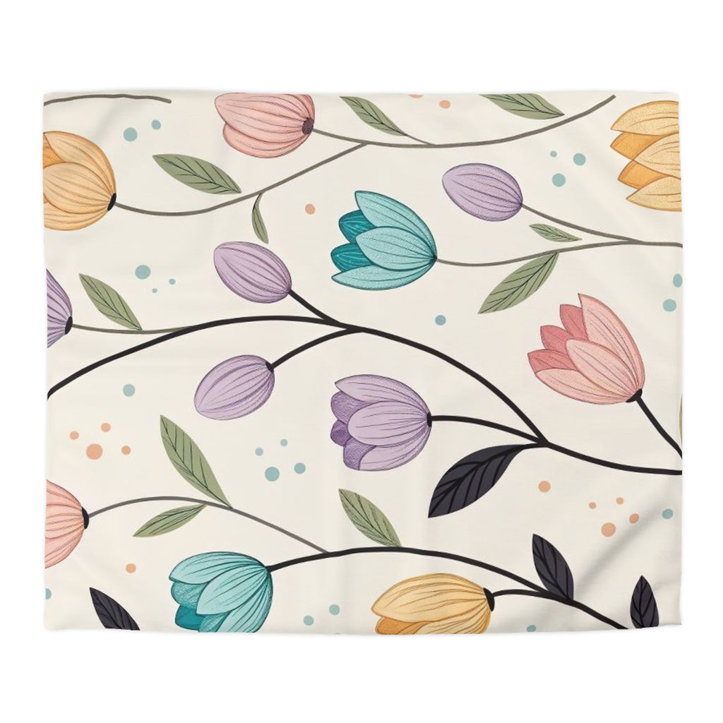 Floral Microfiber Duvet Cover