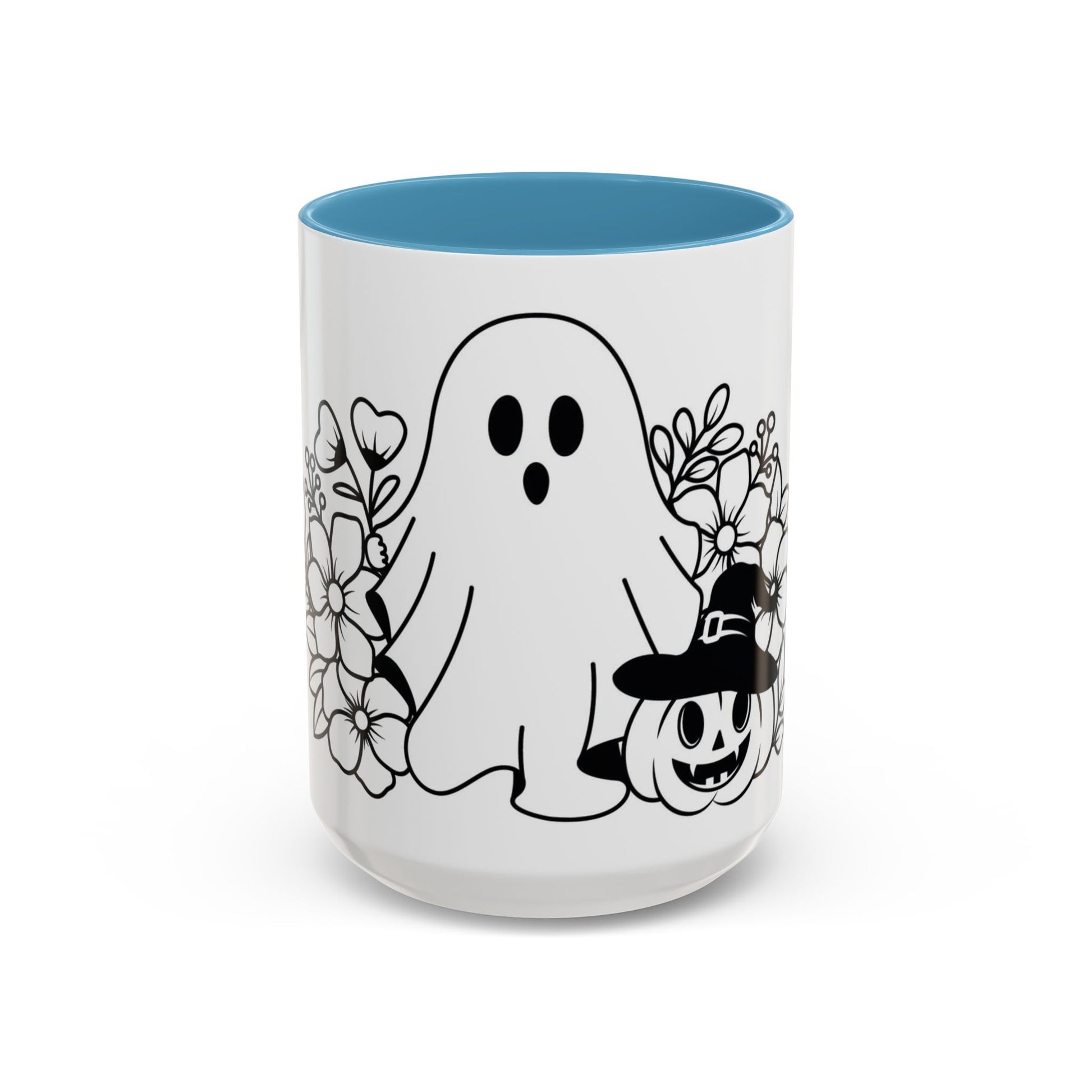 Spooky Halloween Coffee Mug - Ghost and Pumpkin Design