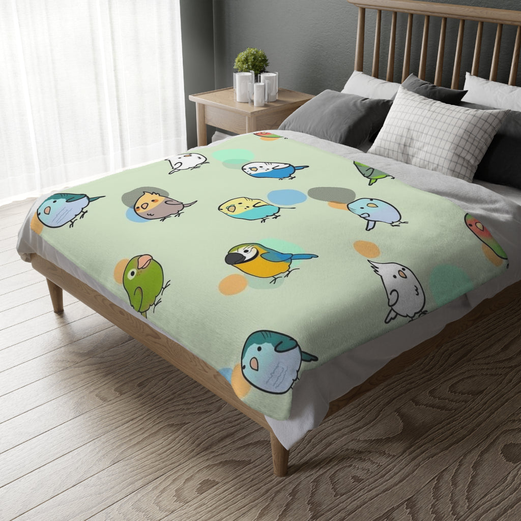 Cozy Bird-Themed Velveteen Microfiber Blanket