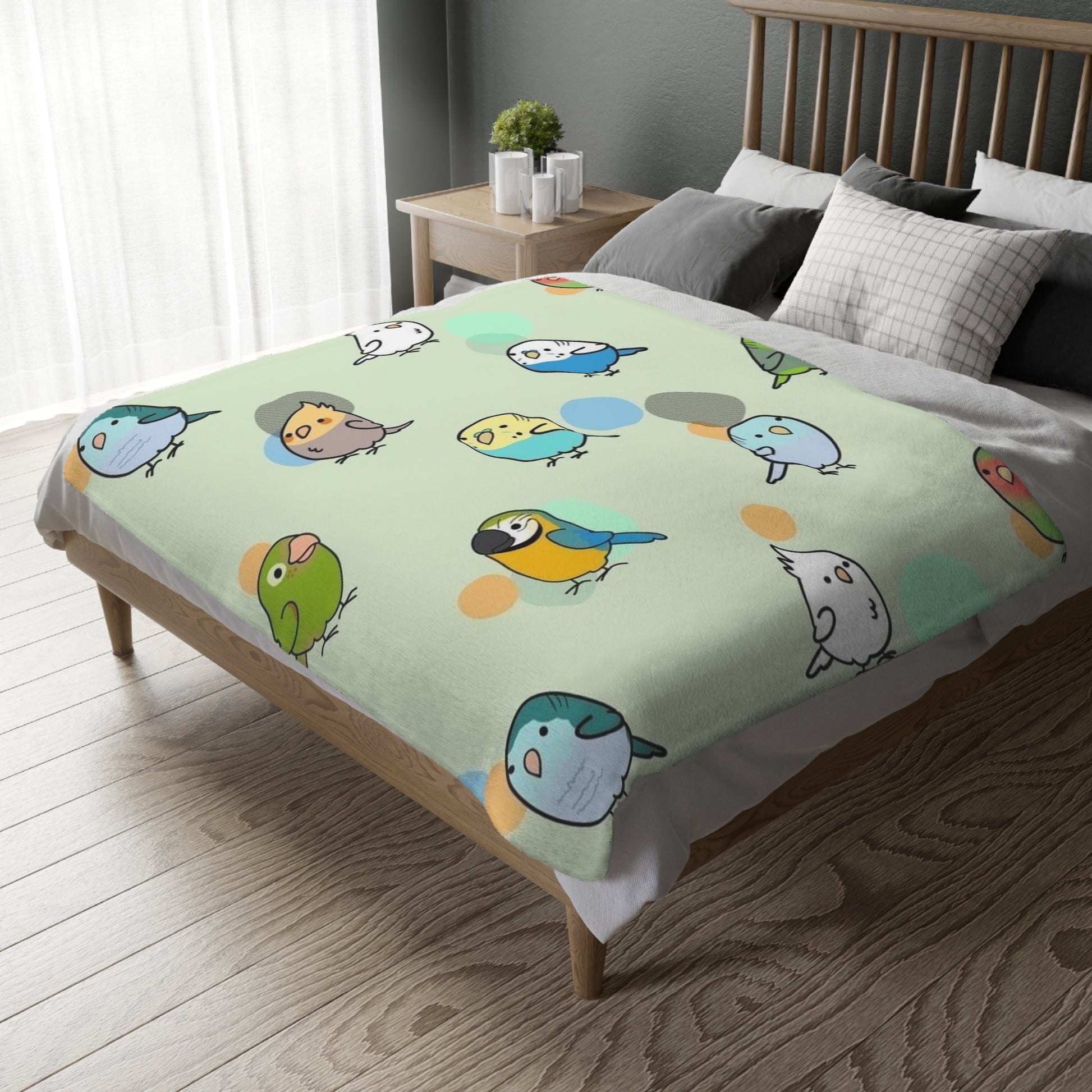 Cozy Bird-Themed Velveteen Microfiber Blanket