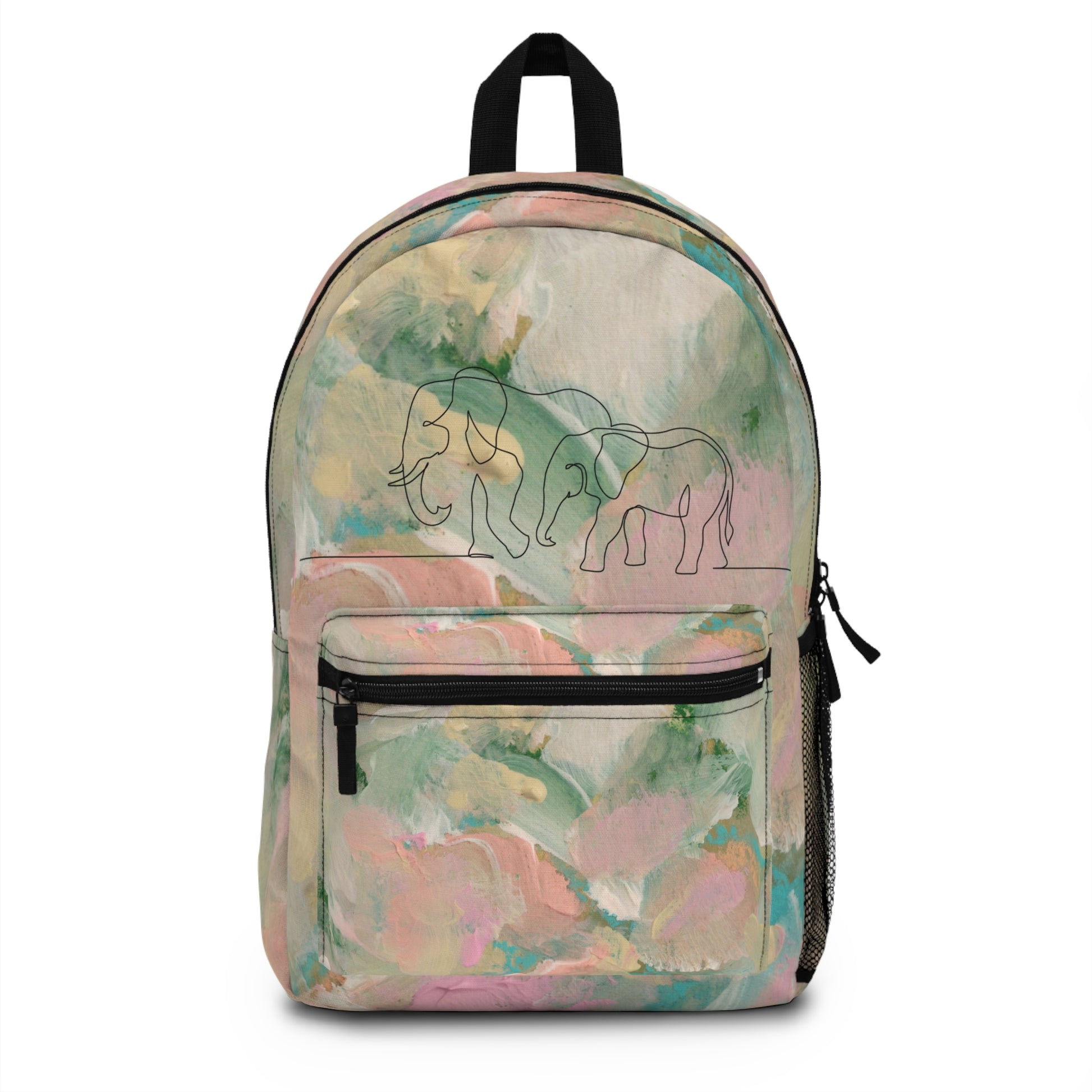 Pastel Elephant Print Backpack
