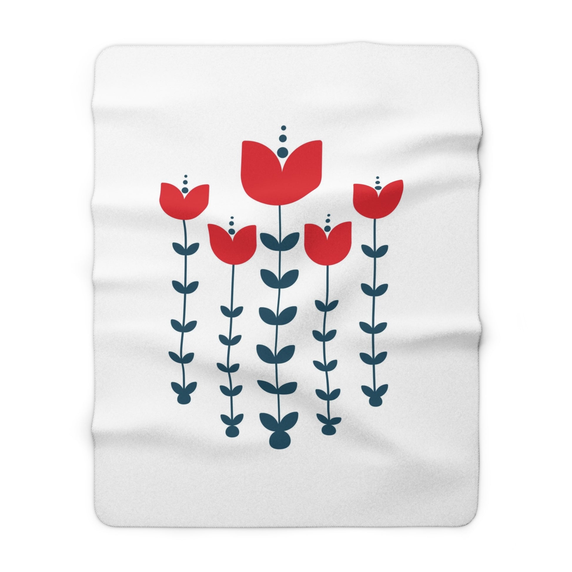 Cozy Floral Sherpa Fleece Blanket