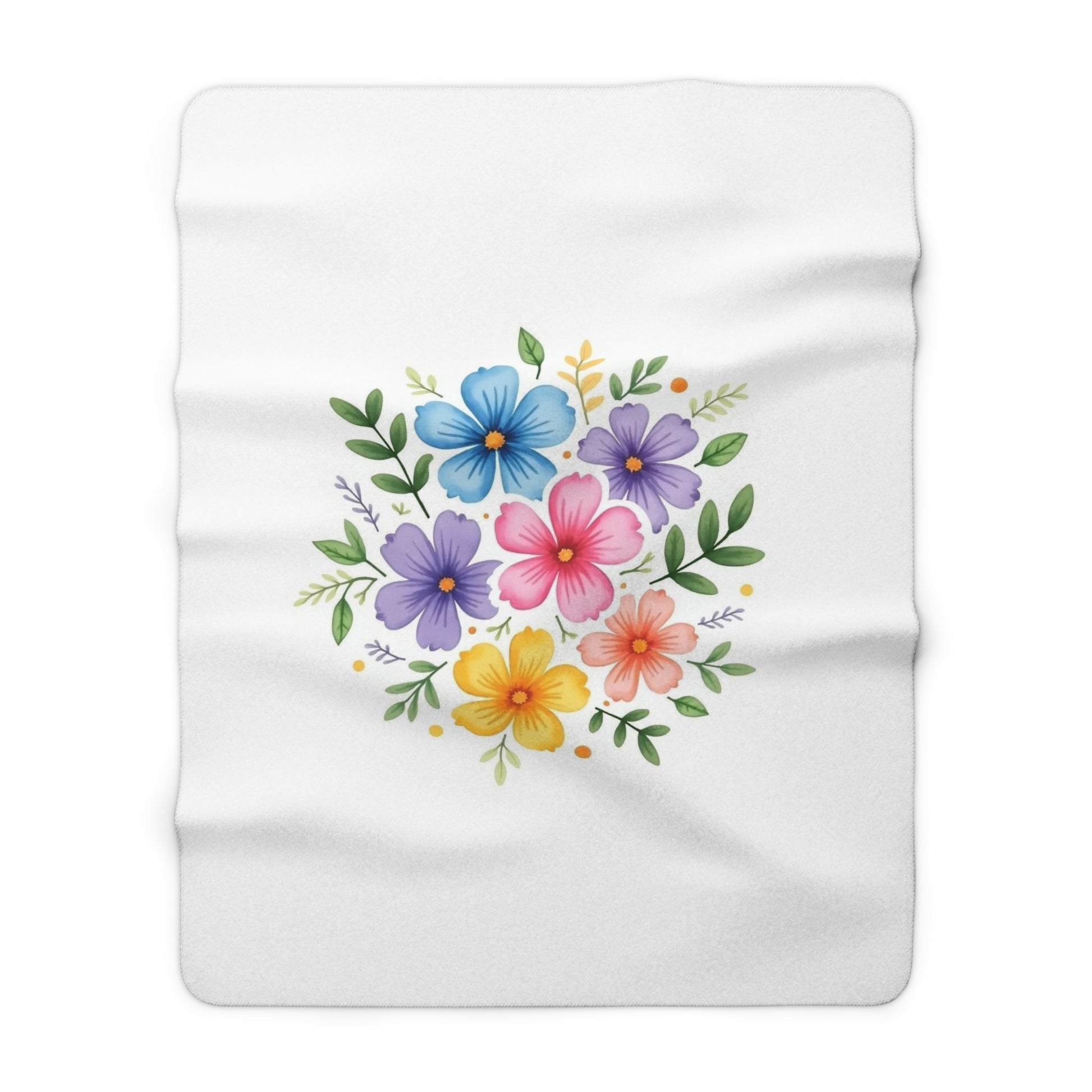 Cozy Floral Sherpa Fleece Blanket