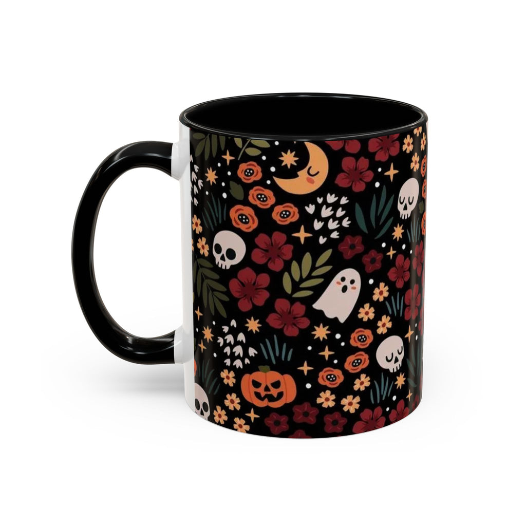 Spooky Floral Accent Coffee Mug - Halloween Gift