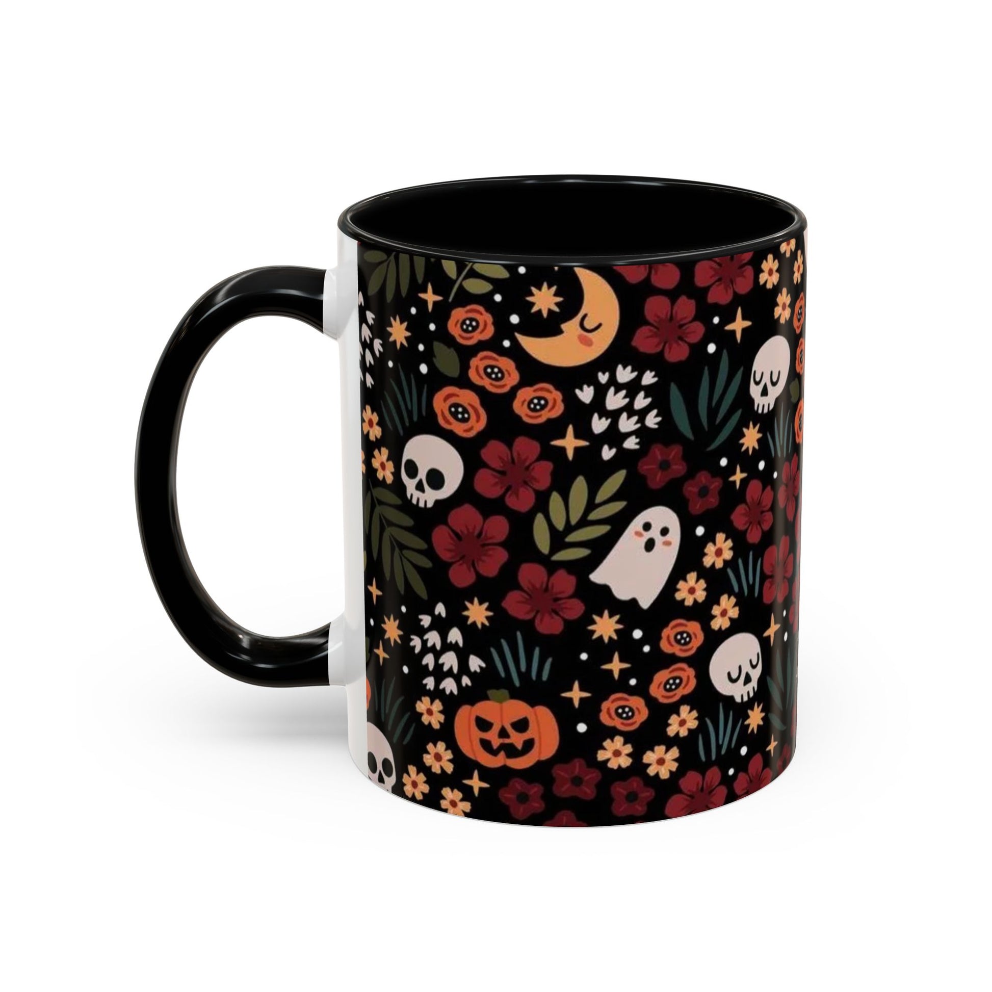 Spooky Floral Accent Coffee Mug - Halloween Gift