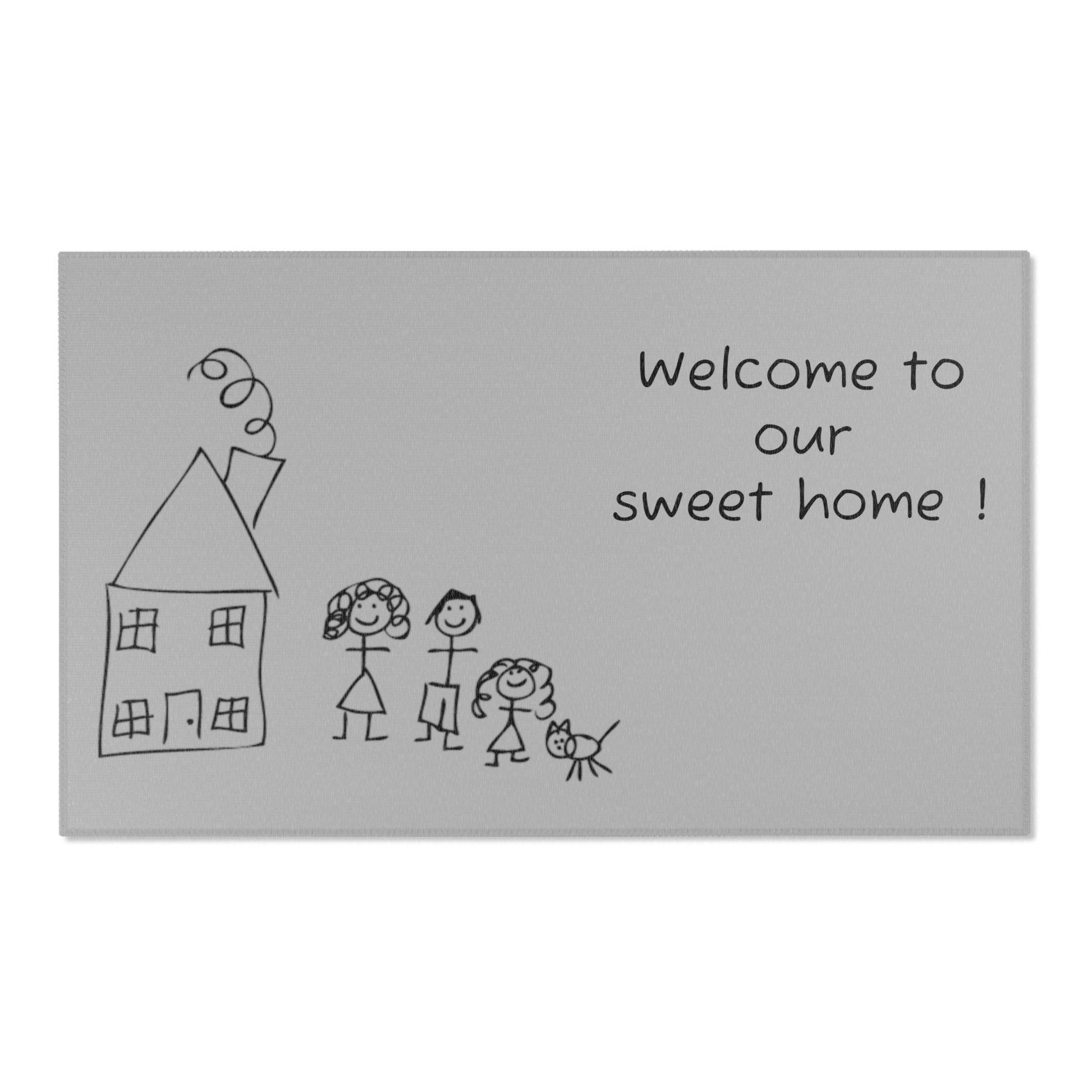 Personalized Welcome Area Rug-welcome to our sweet home