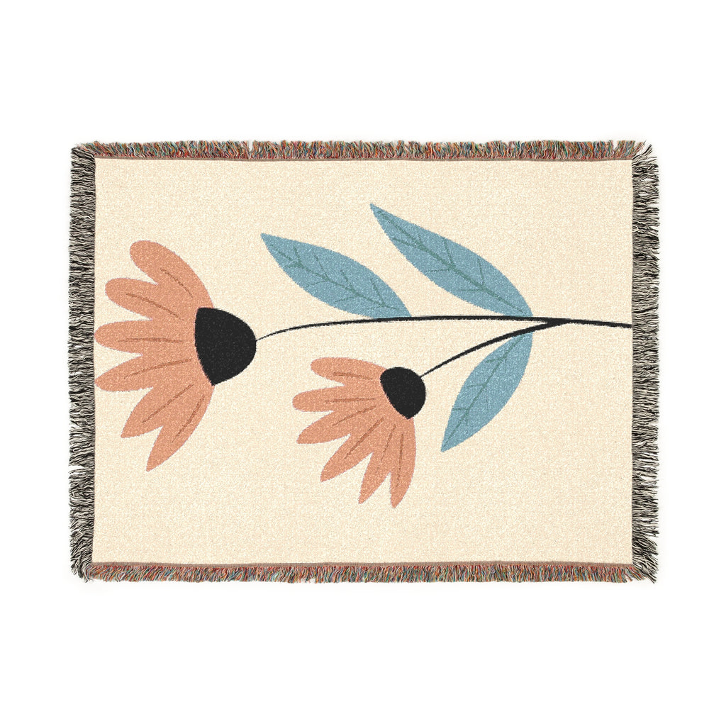 Floral Woven Blanket for Cozy Living Spaces
