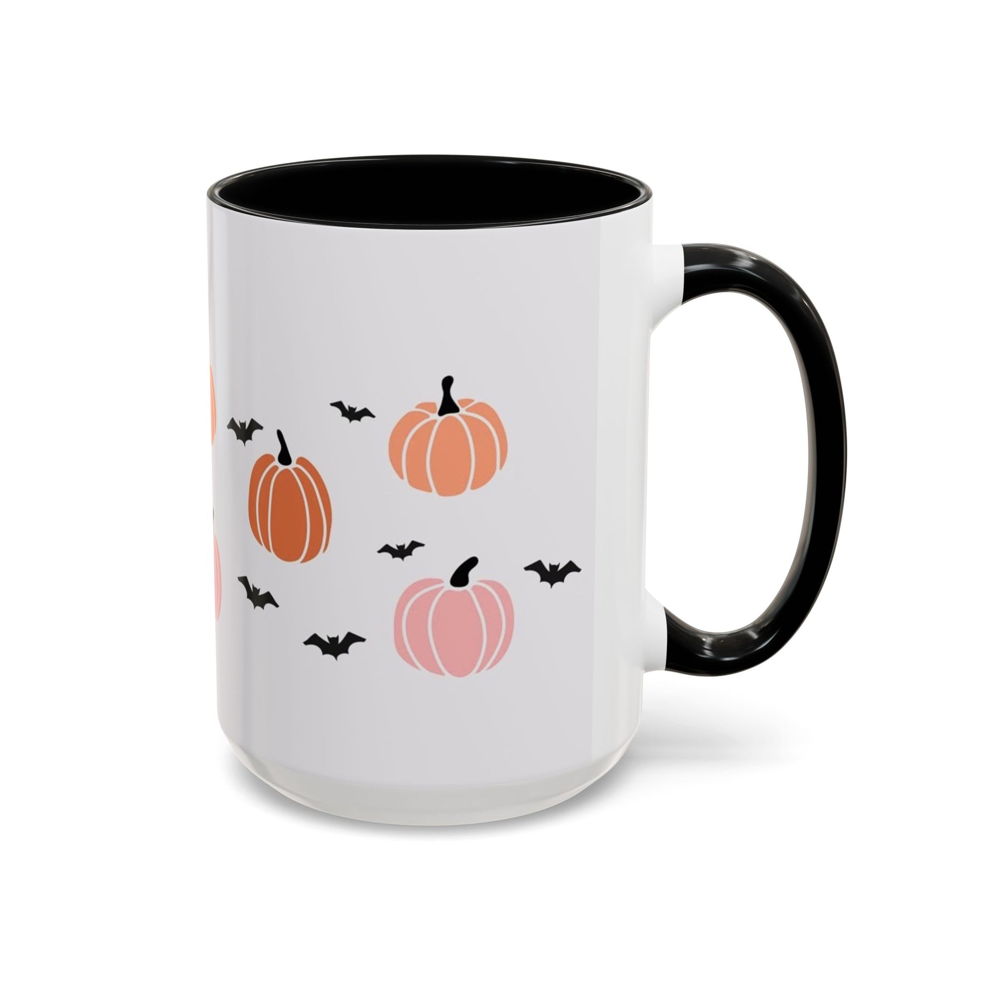 Halloween Accent Coffee Mug with Pumpkins and Bats