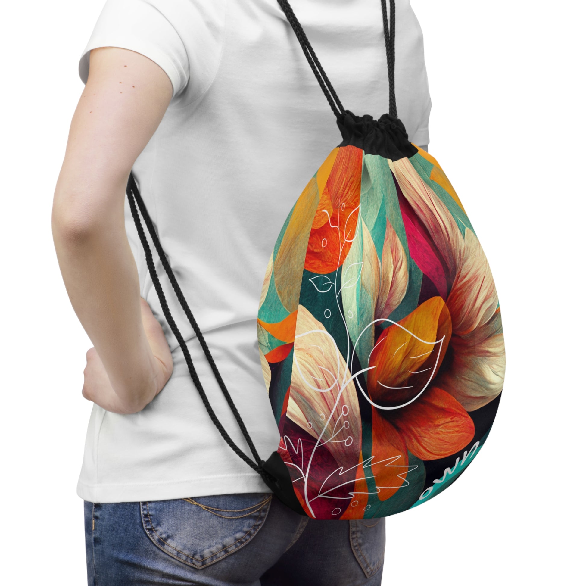 Vibrant Floral Drawstring Bag | Own It |