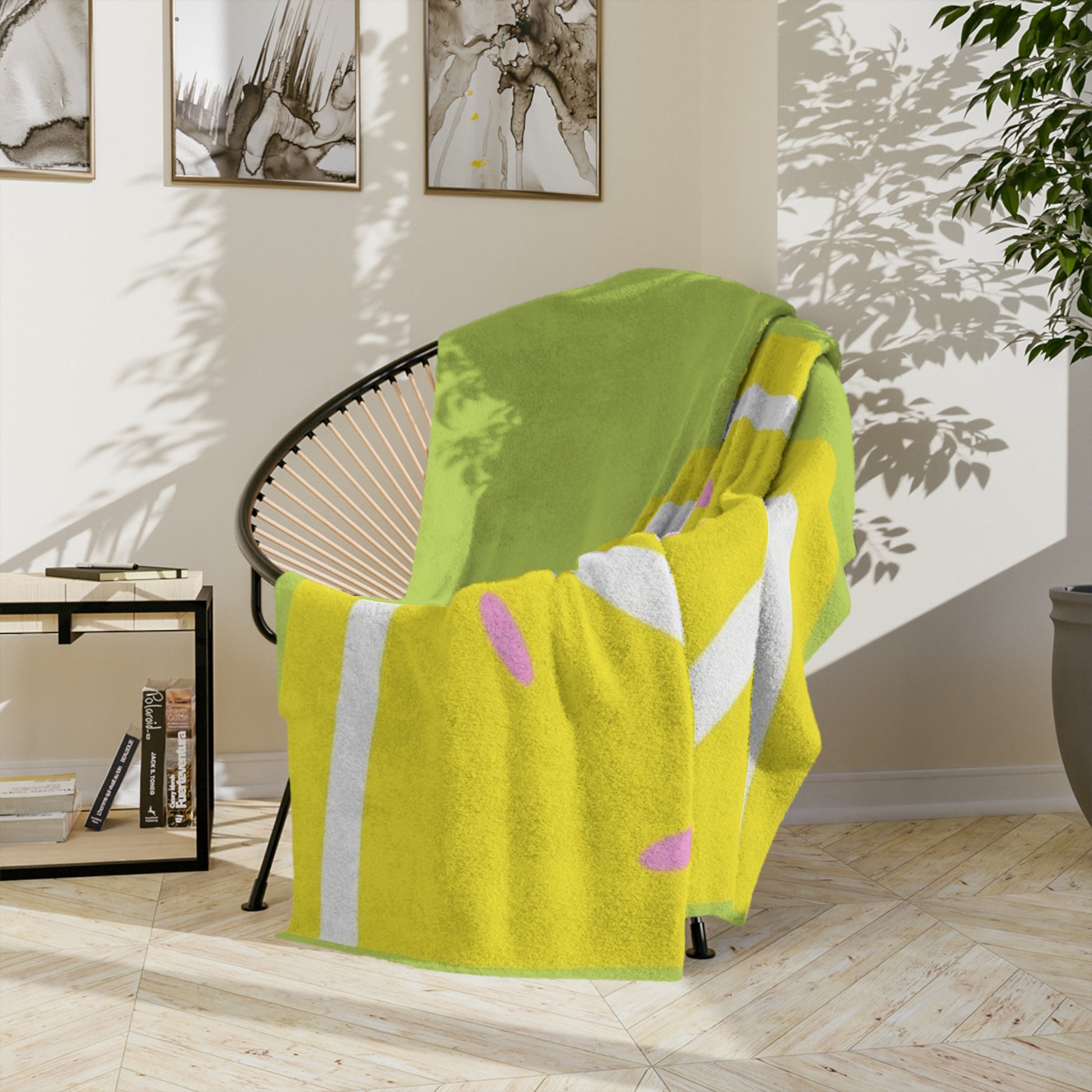 Lemon Slice Velveteen Microfiber Blanket | Cozy Home Decor