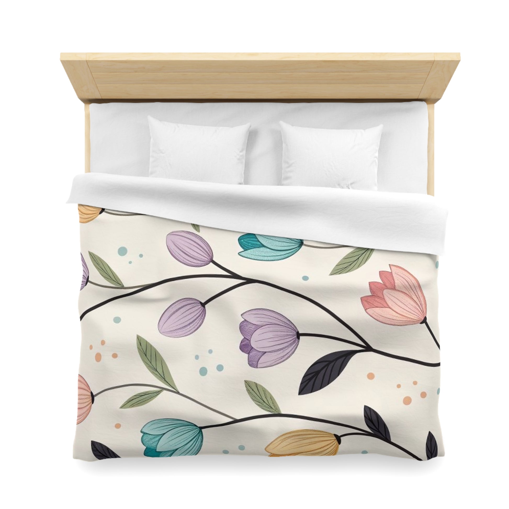 Floral Microfiber Duvet Cover