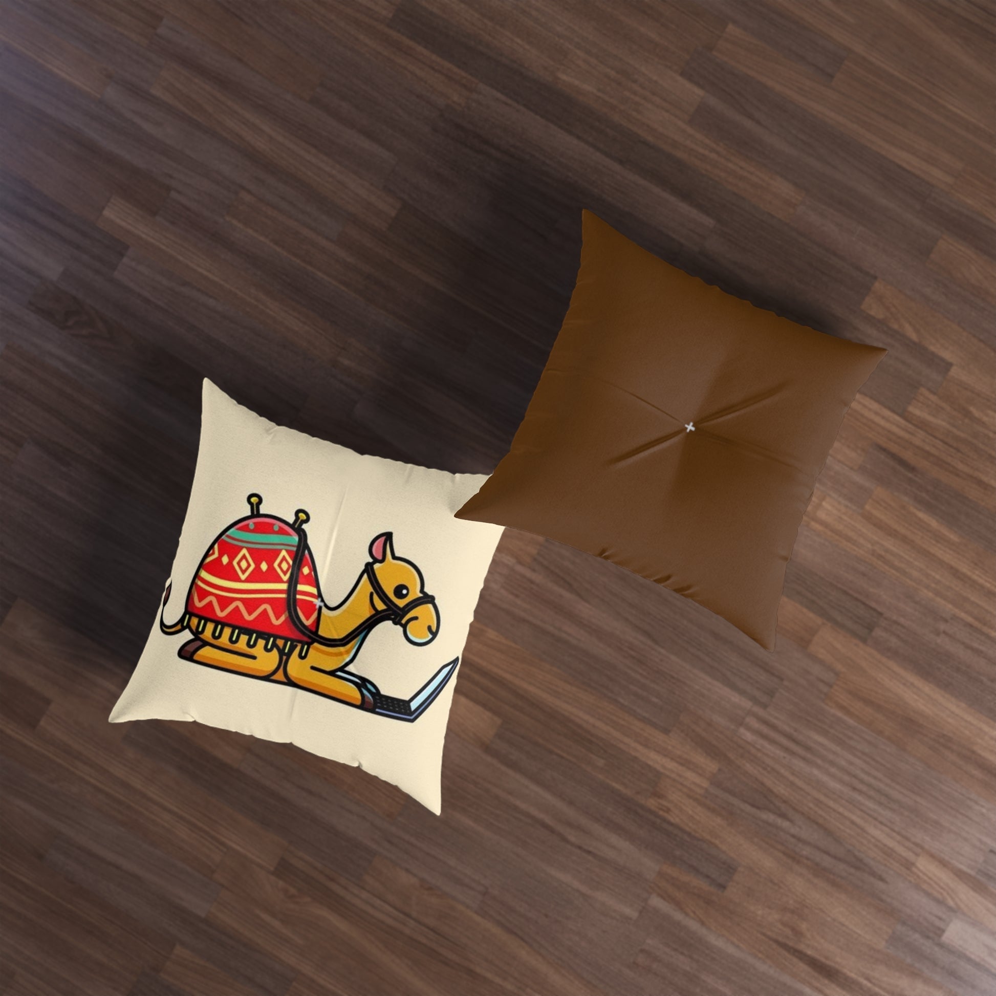Quirky Camel Tufted Floor Pillow