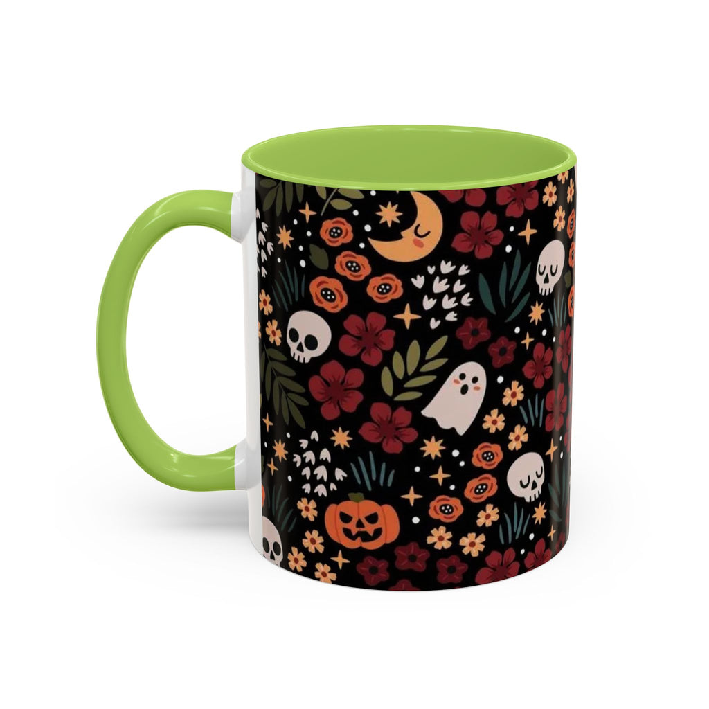 Spooky Floral Accent Coffee Mug - Halloween Gift