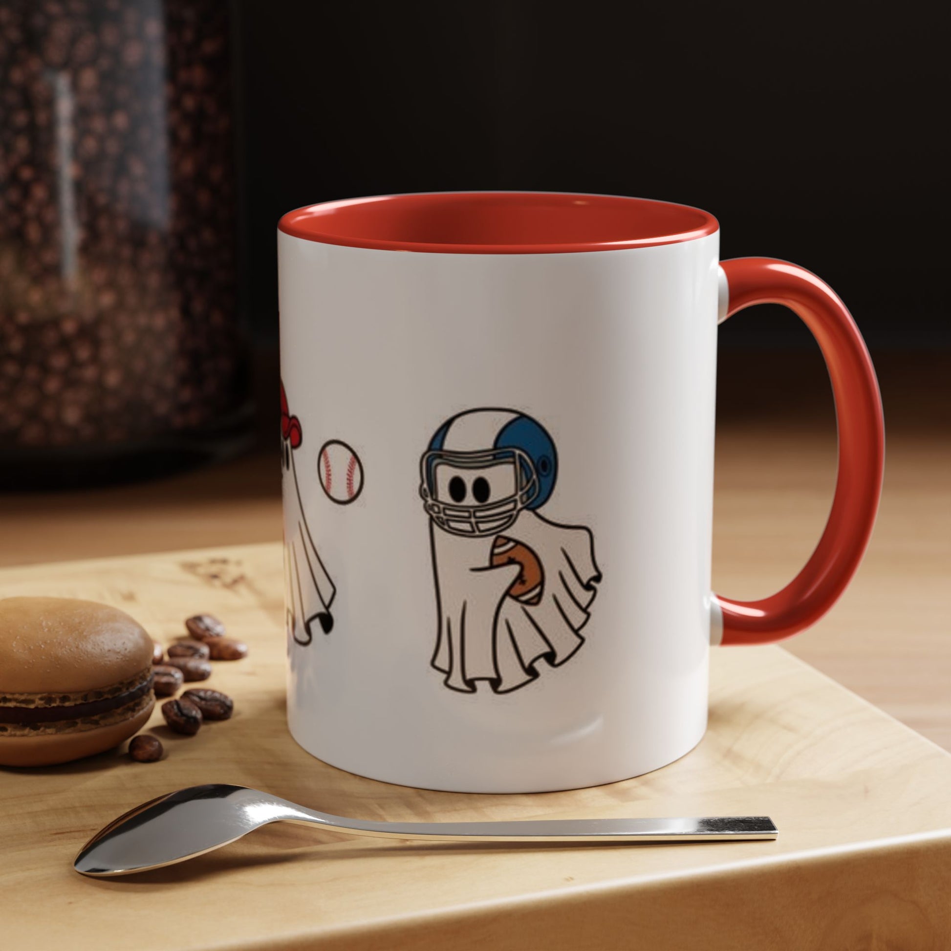 Whimsical Sports Ghost Coffee Mug - Fun Ghost Drawing