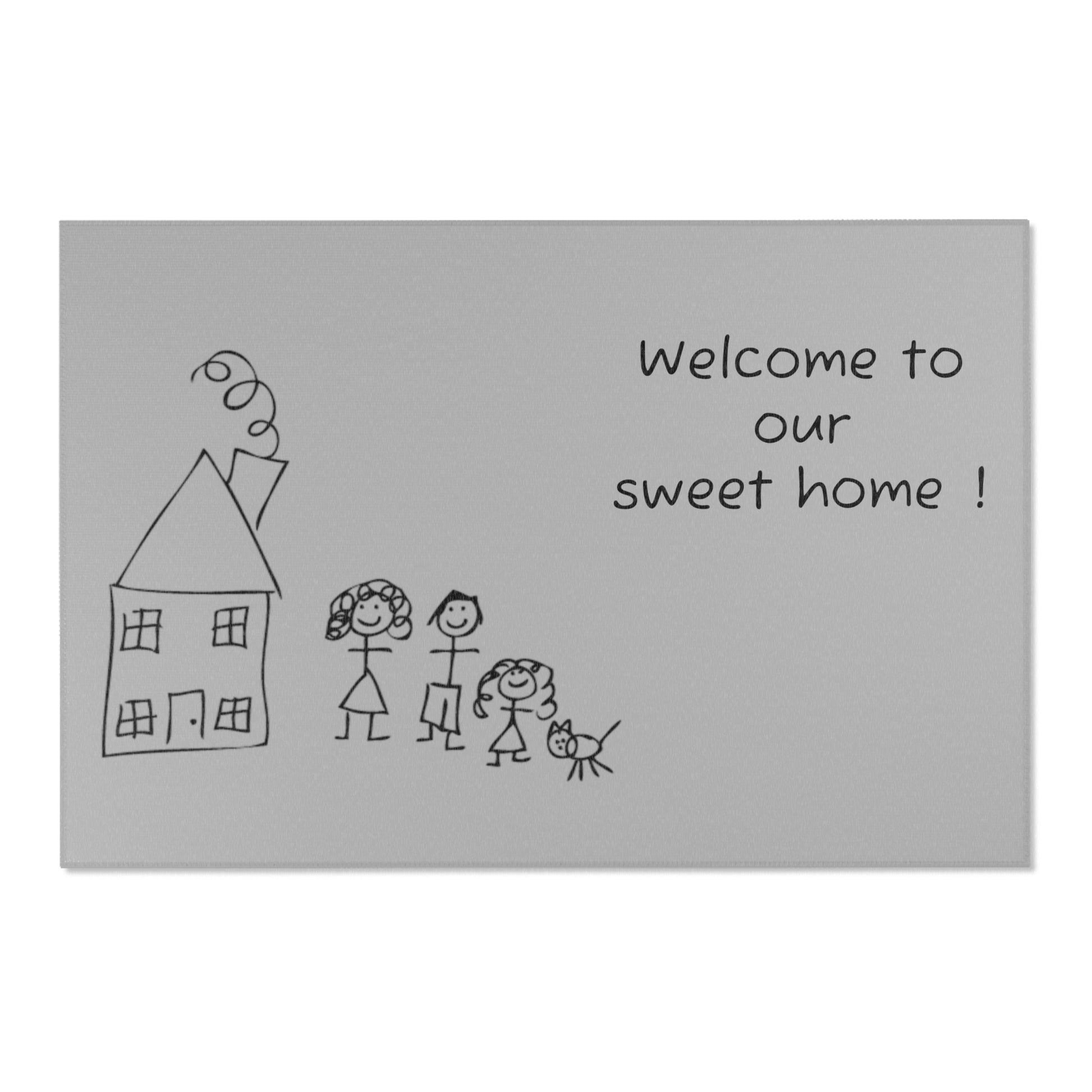 Personalized Welcome Area Rug-welcome to our sweet home