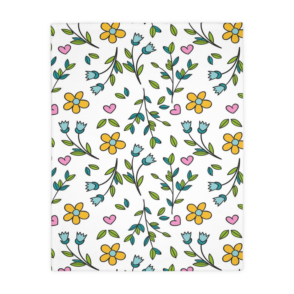 Floral Velveteen Blanket - Cozy Blanket