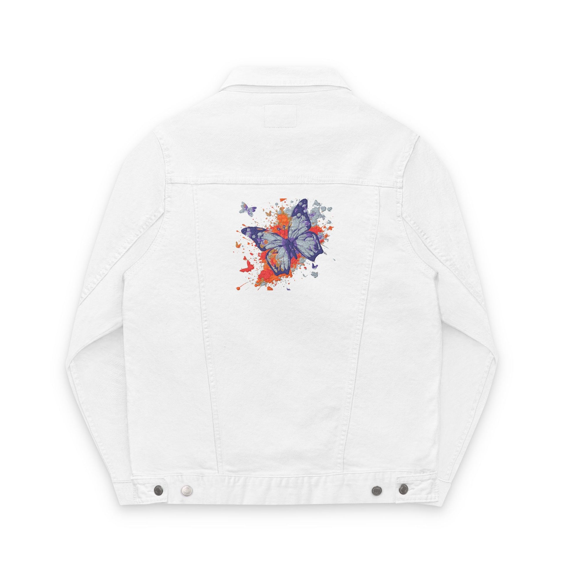 Embroidered Denim unisex Jacket with Butterfly design