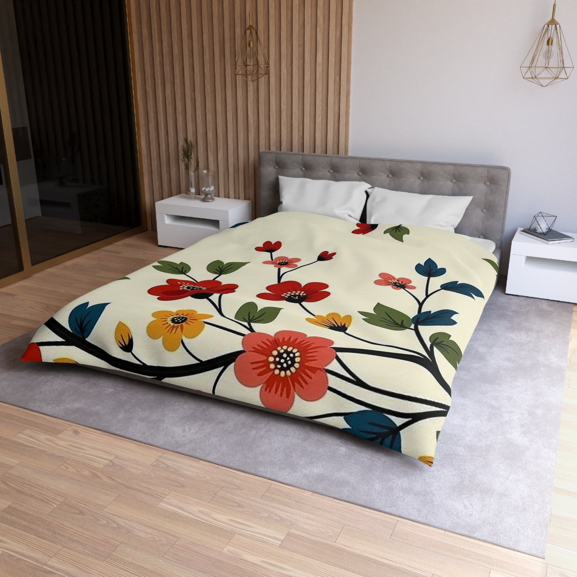 Floral Microfiber Duvet Cover
