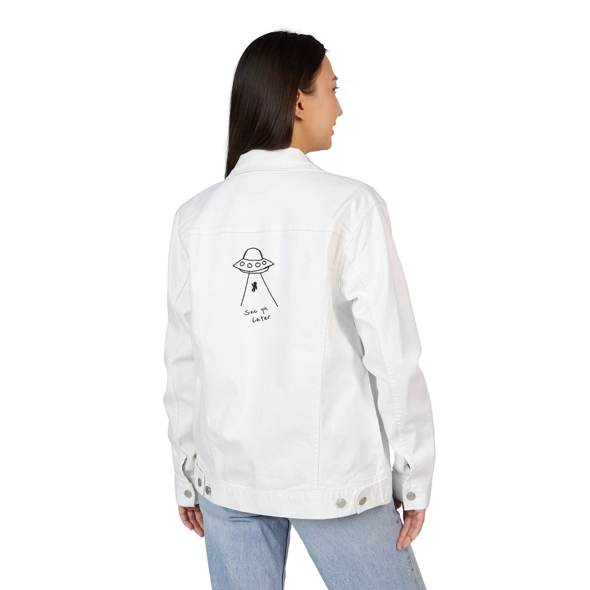 Retro UFO Embroidered unisex Denim Jacket