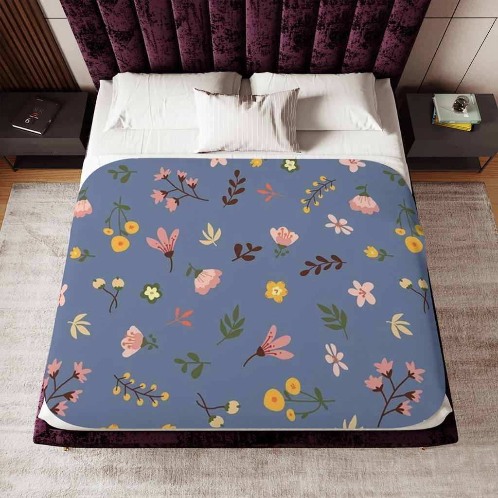 Cozy Floral Sherpa Blanket - Perfect for Home Décor