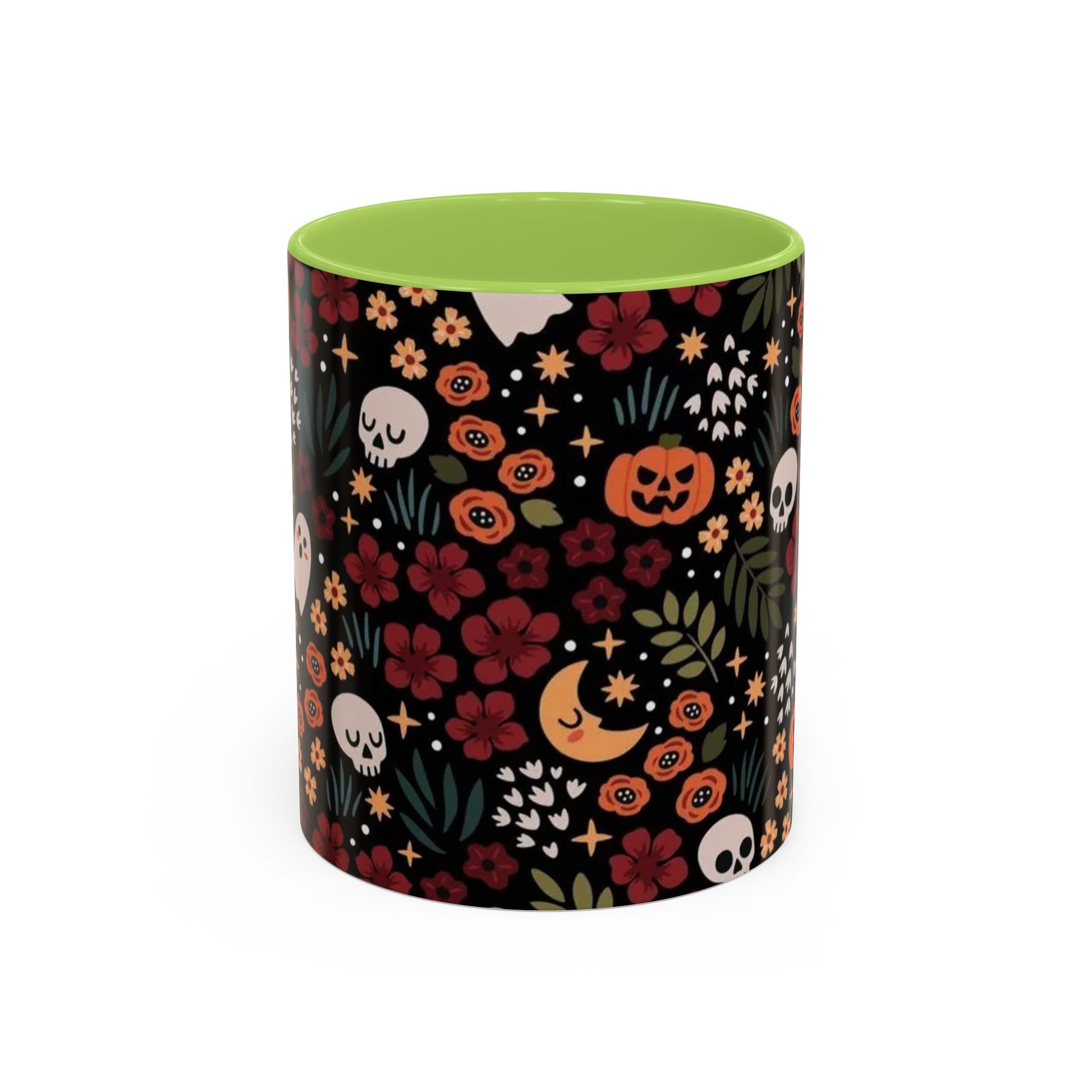 Spooky Floral Accent Coffee Mug - Halloween Gift