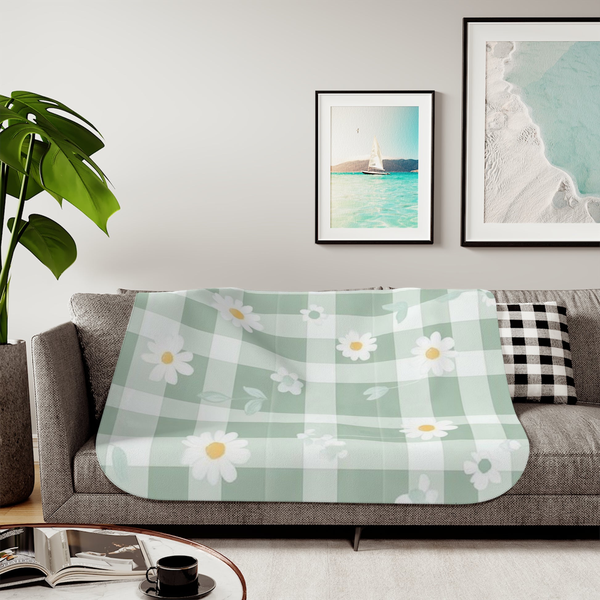 Cozy Floral Sherpa Blanket - Soft Throw for Home
