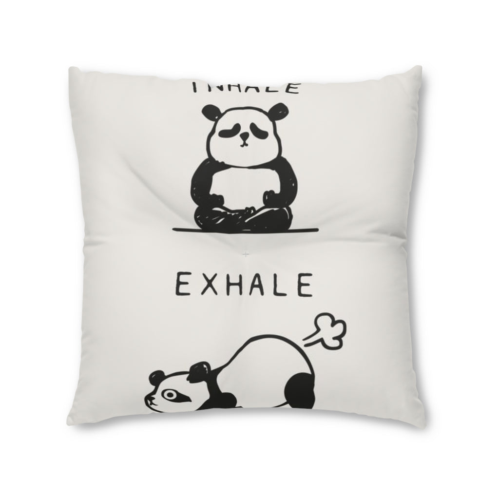 Panda Meditation Tufted Floor Pillow