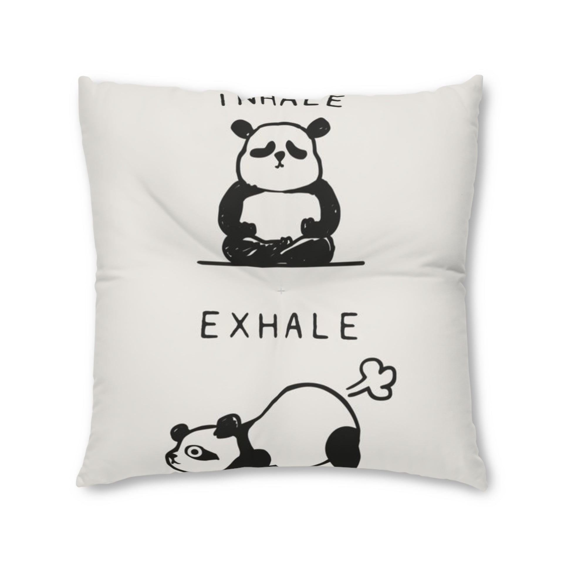 Panda Meditation Tufted Floor Pillow