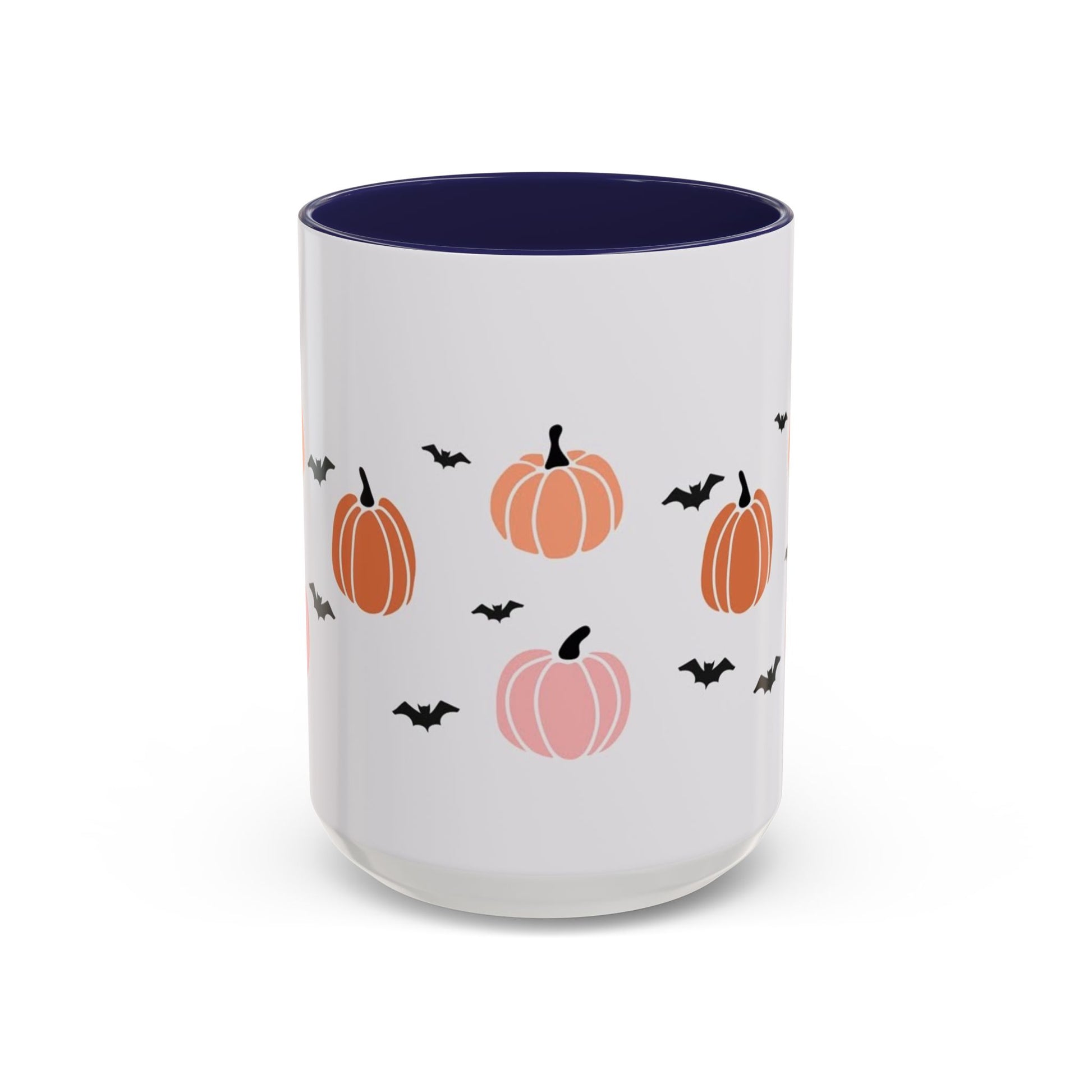 Halloween Accent Coffee Mug with Pumpkins and Bats