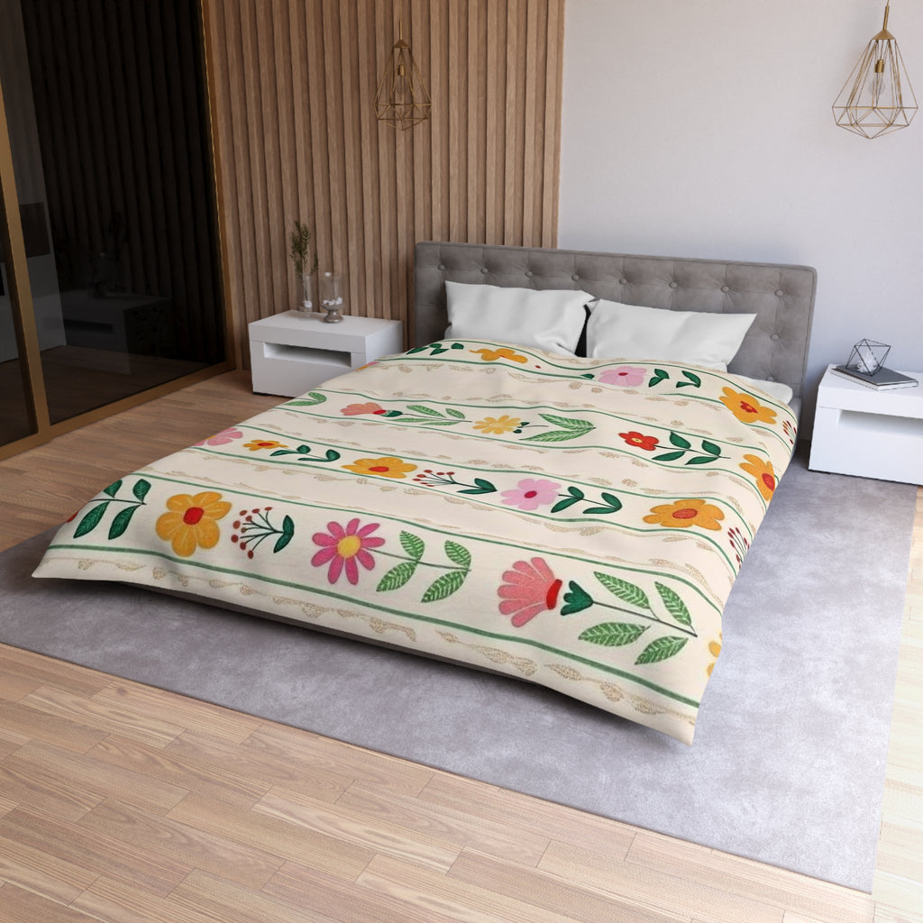 Colorful Floral Microfiber Duvet Cover