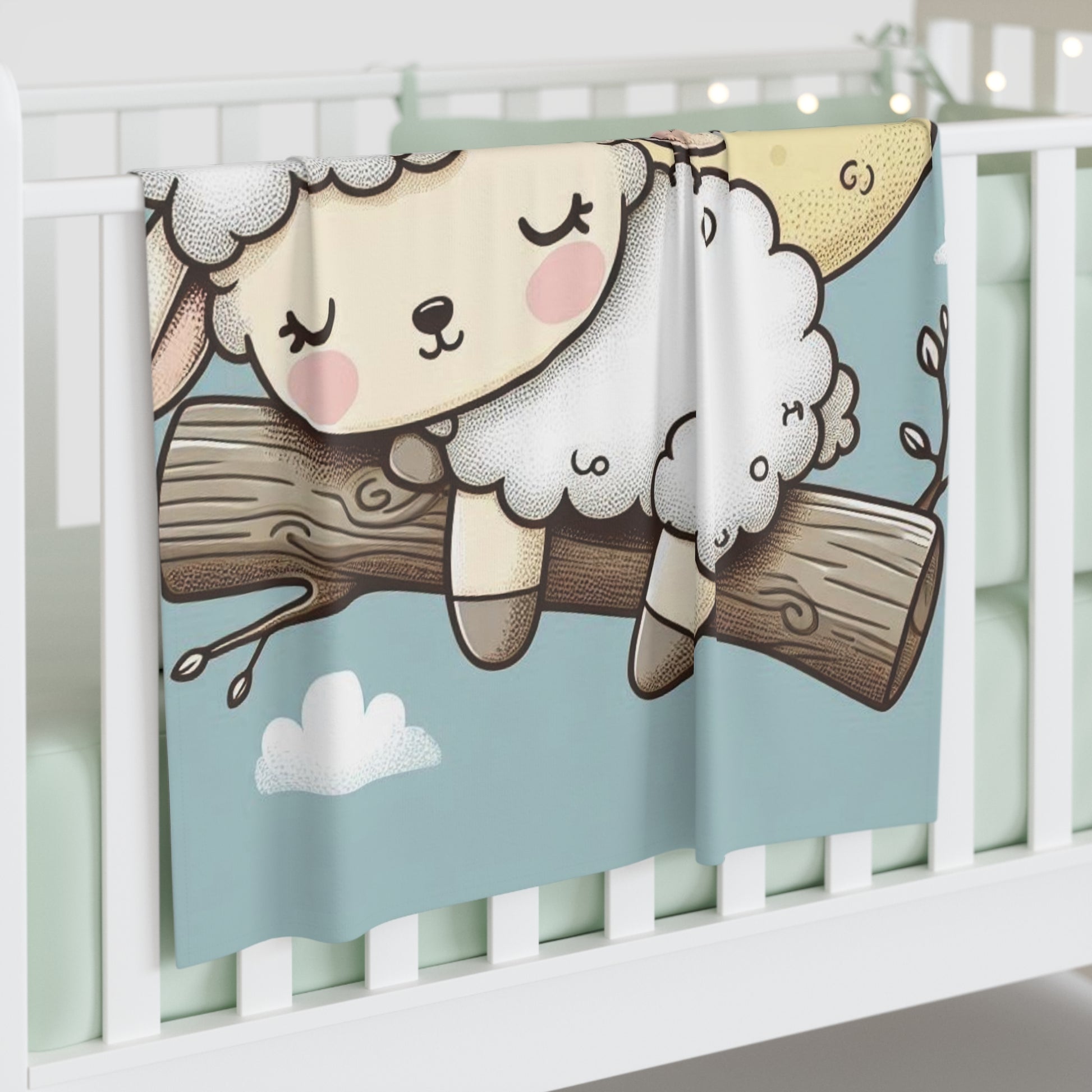Cozy Cartoon Baby Swaddle Blanket - Cute Sheep Design