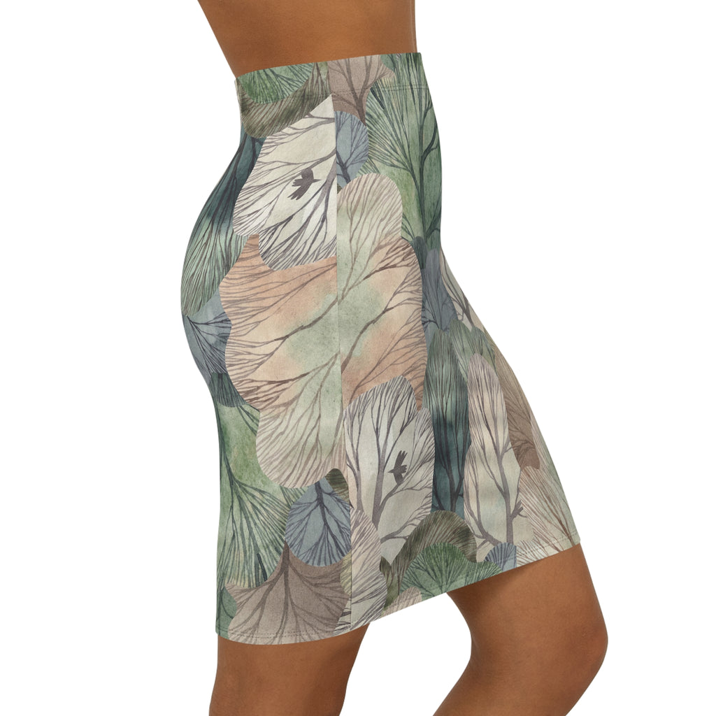 Mid-Waist Floral Pencil Skirt
