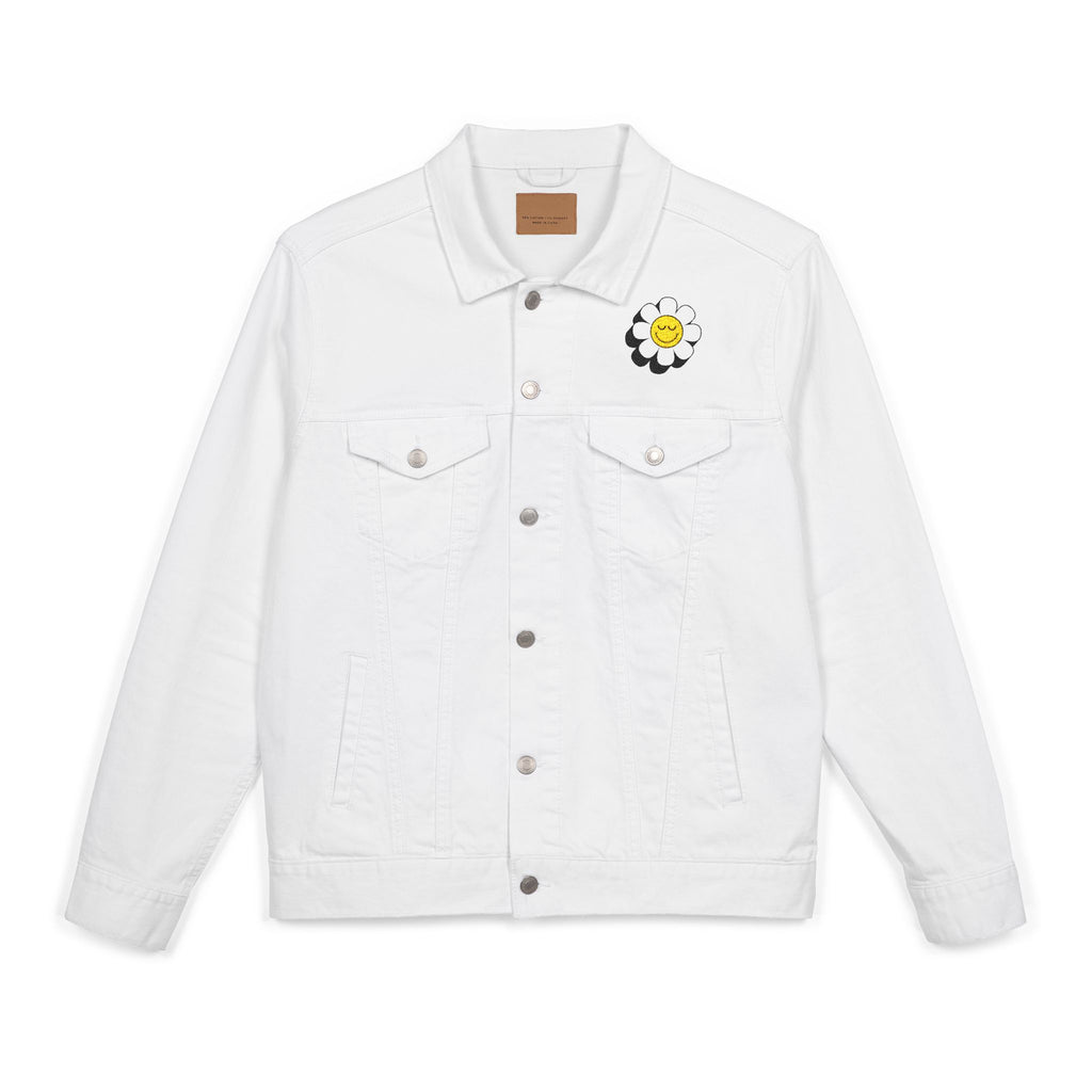 Sunny Flower Embroidered Unisex Denim Jacket