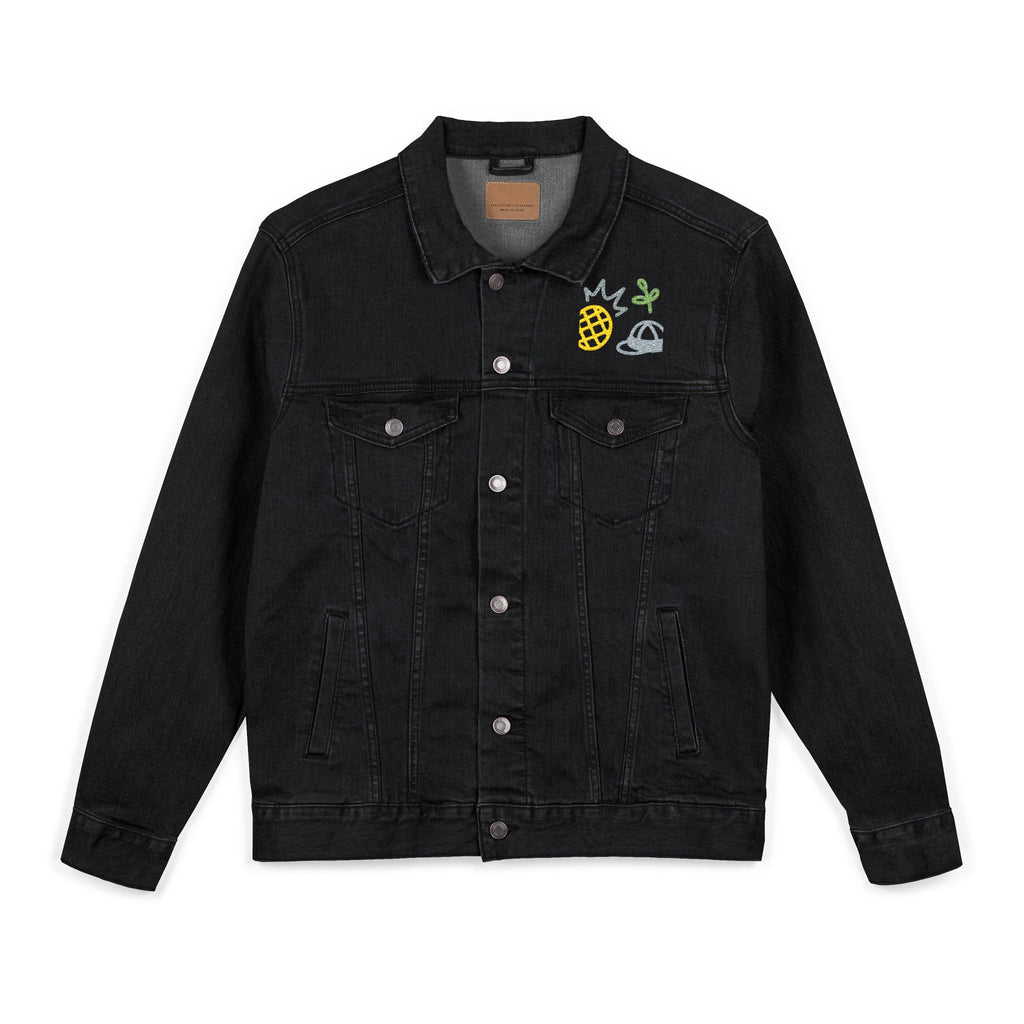 Playful Embroidered Unisex Denim Jacket