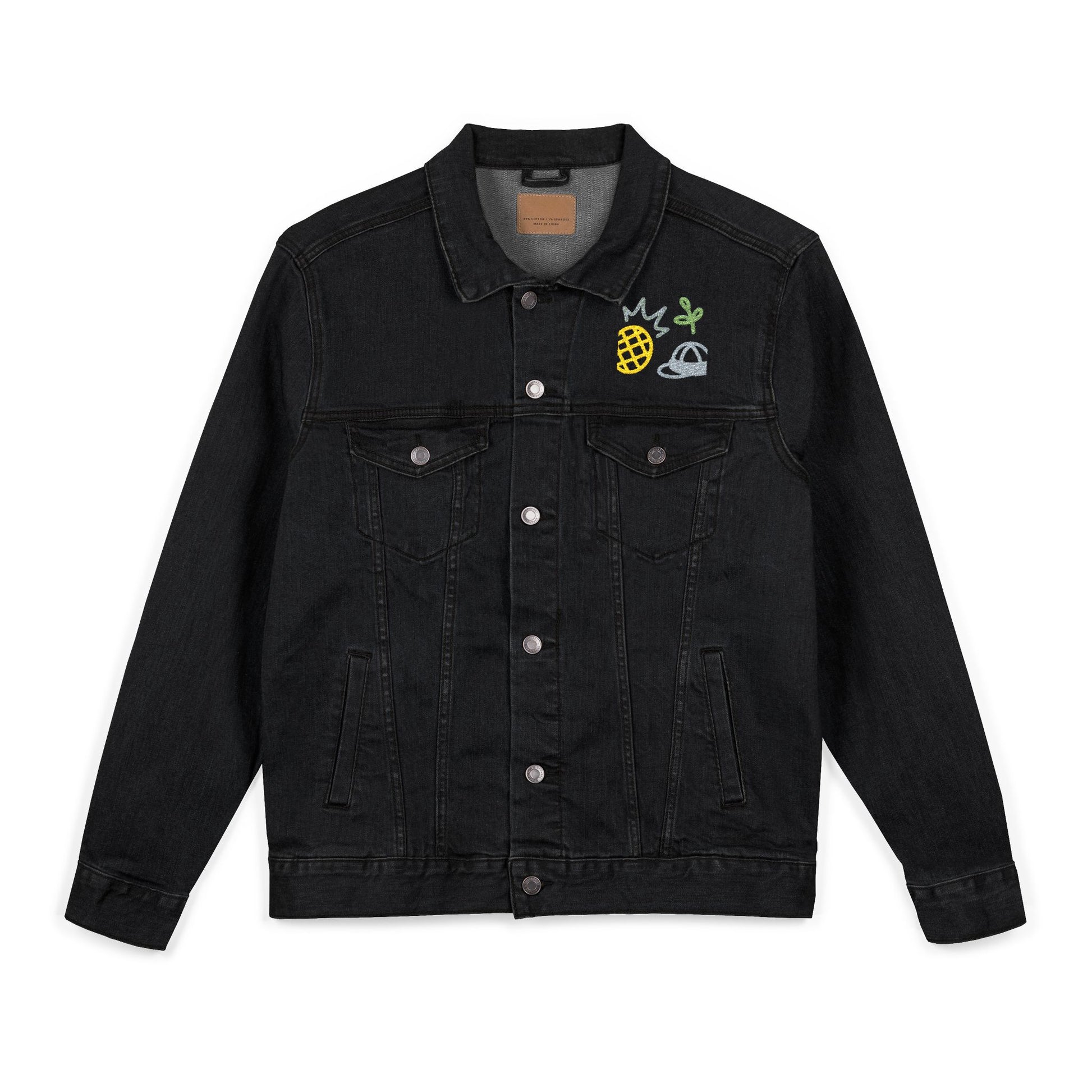 Playful Embroidered Unisex Denim Jacket