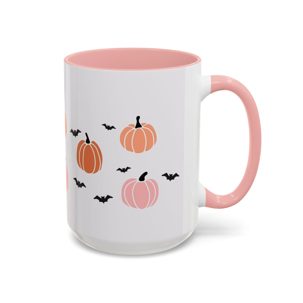 Halloween Accent Coffee Mug with Pumpkins and Bats