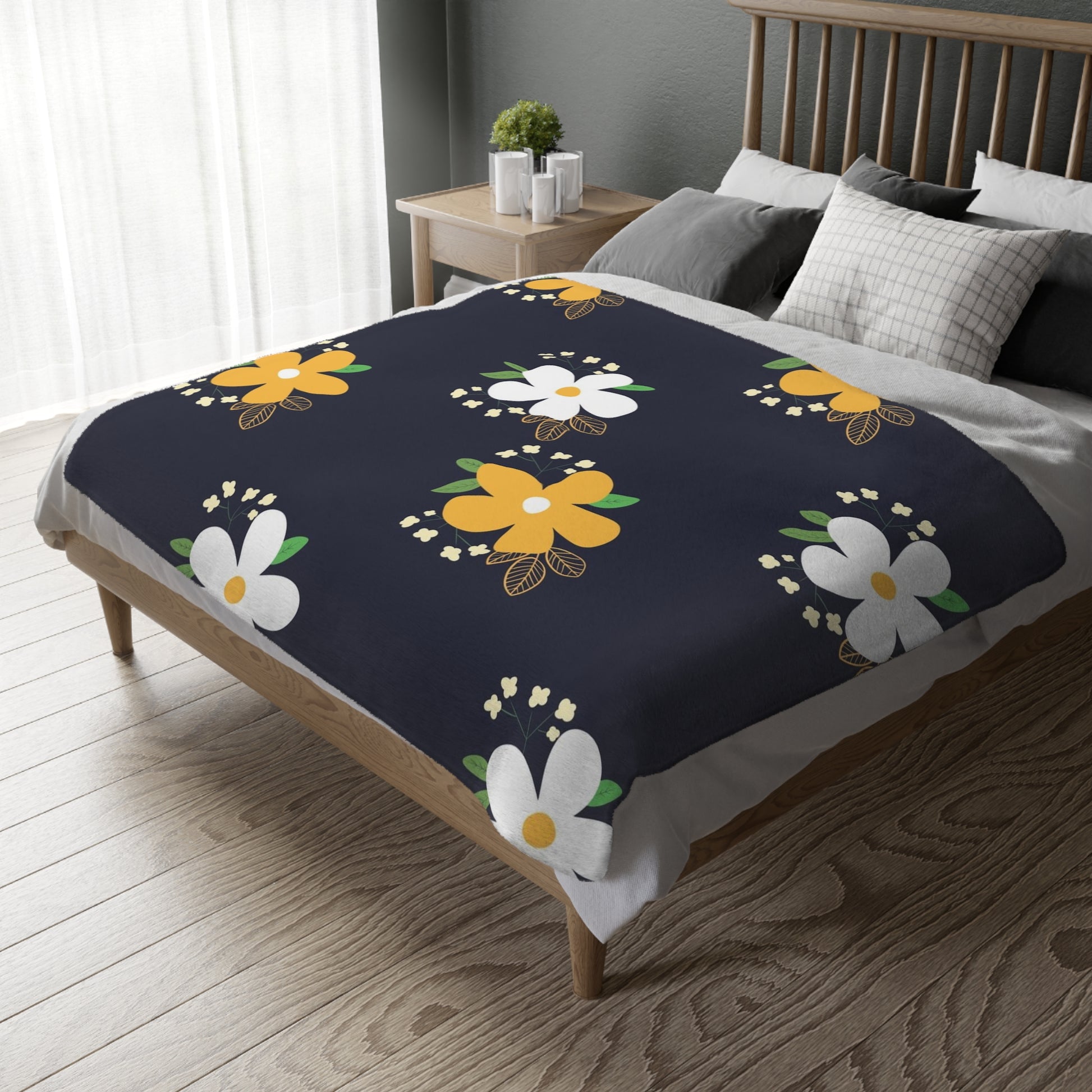 Floral Microfiber Blanket - Cozy Two-Sided Outdoor Throw for Home