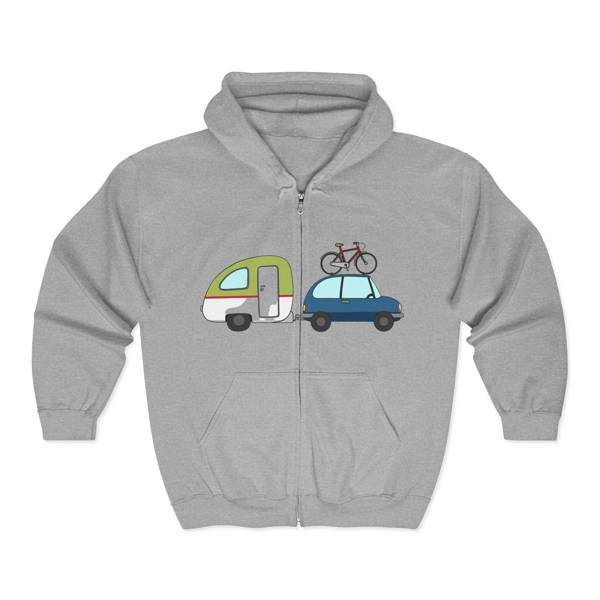 Retro Camping Zip-Up unisex Hoodie