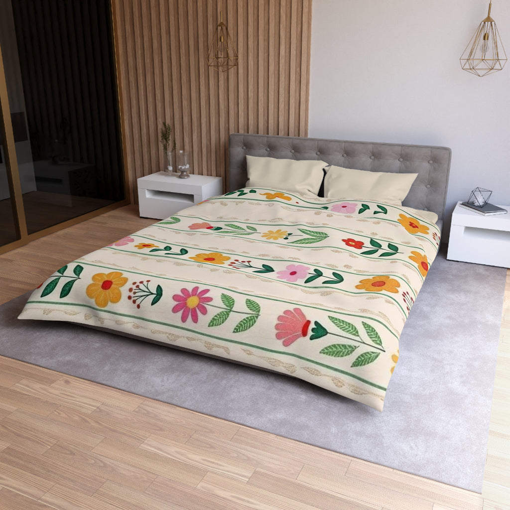 Colorful Floral Microfiber Duvet Cover