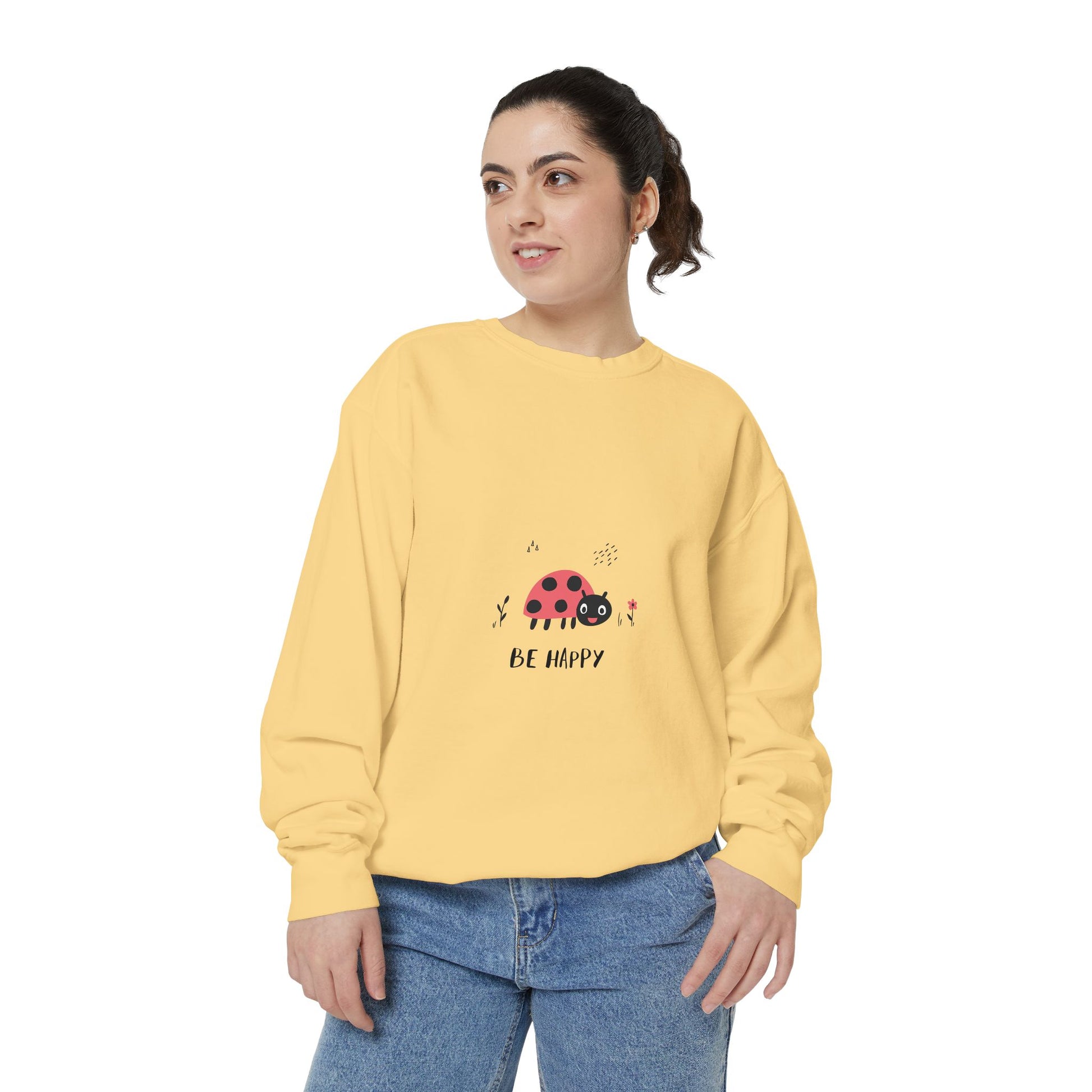 Happy Ladybug Garment-Dyed unisex Sweatshirt