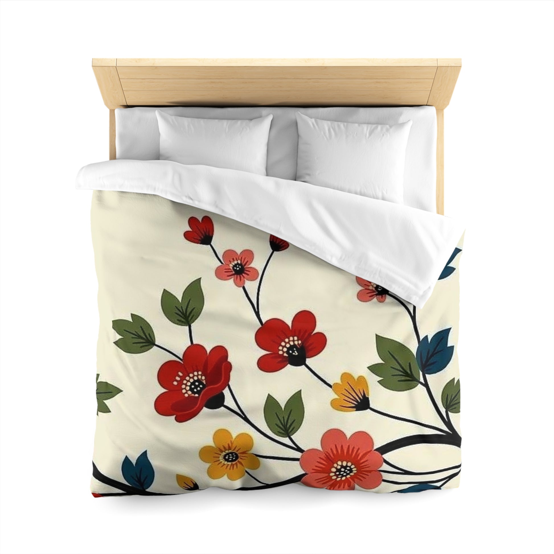 Floral Microfiber Duvet Cover