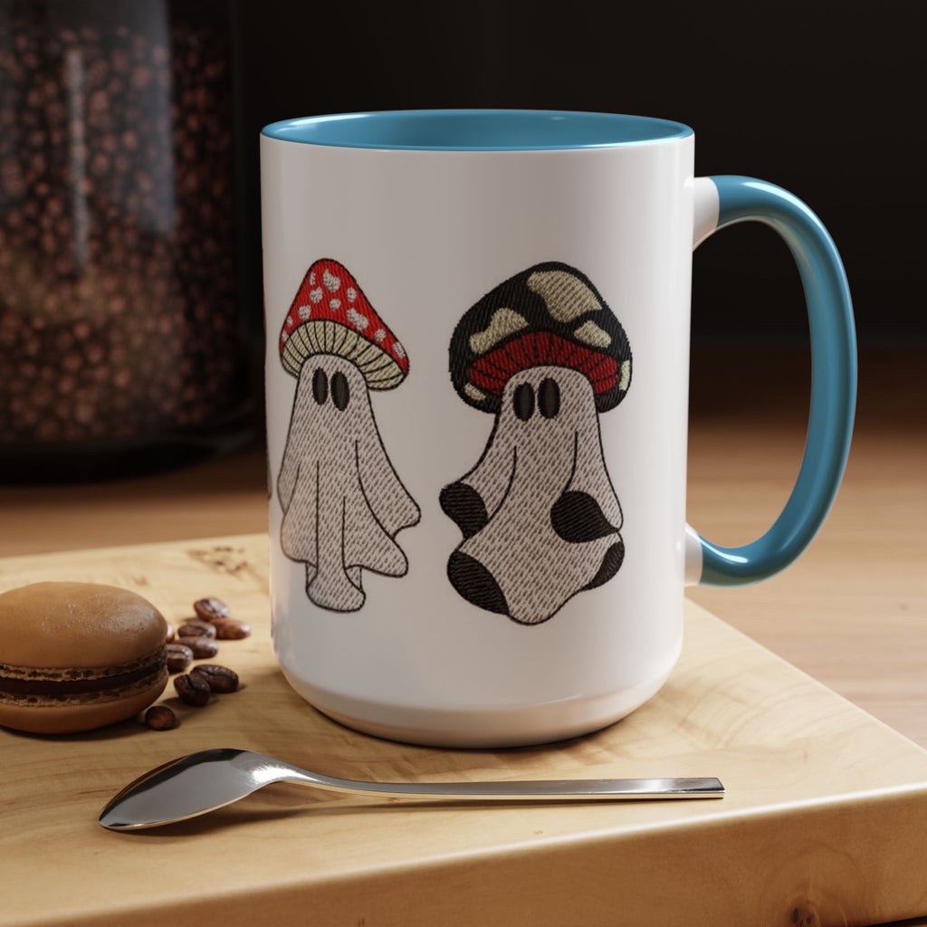 Whimsical Ghost & Mushroom Coffee Mug