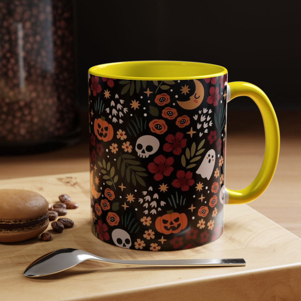 Spooky Floral Accent Coffee Mug - Halloween Gift