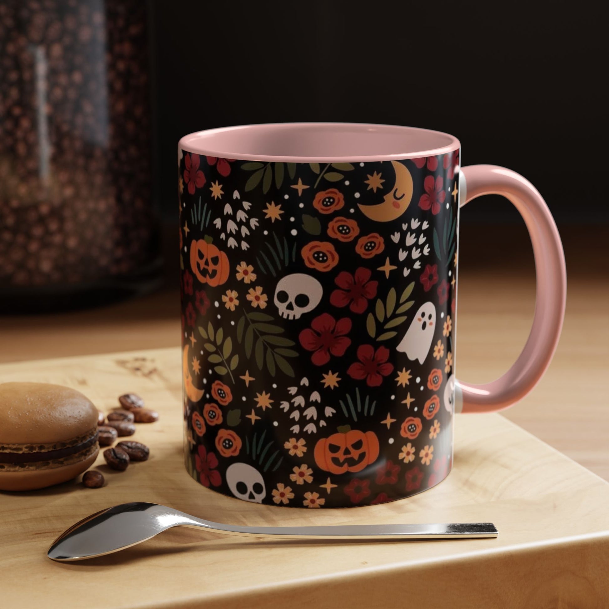 Spooky Floral Accent Coffee Mug - Halloween Gift