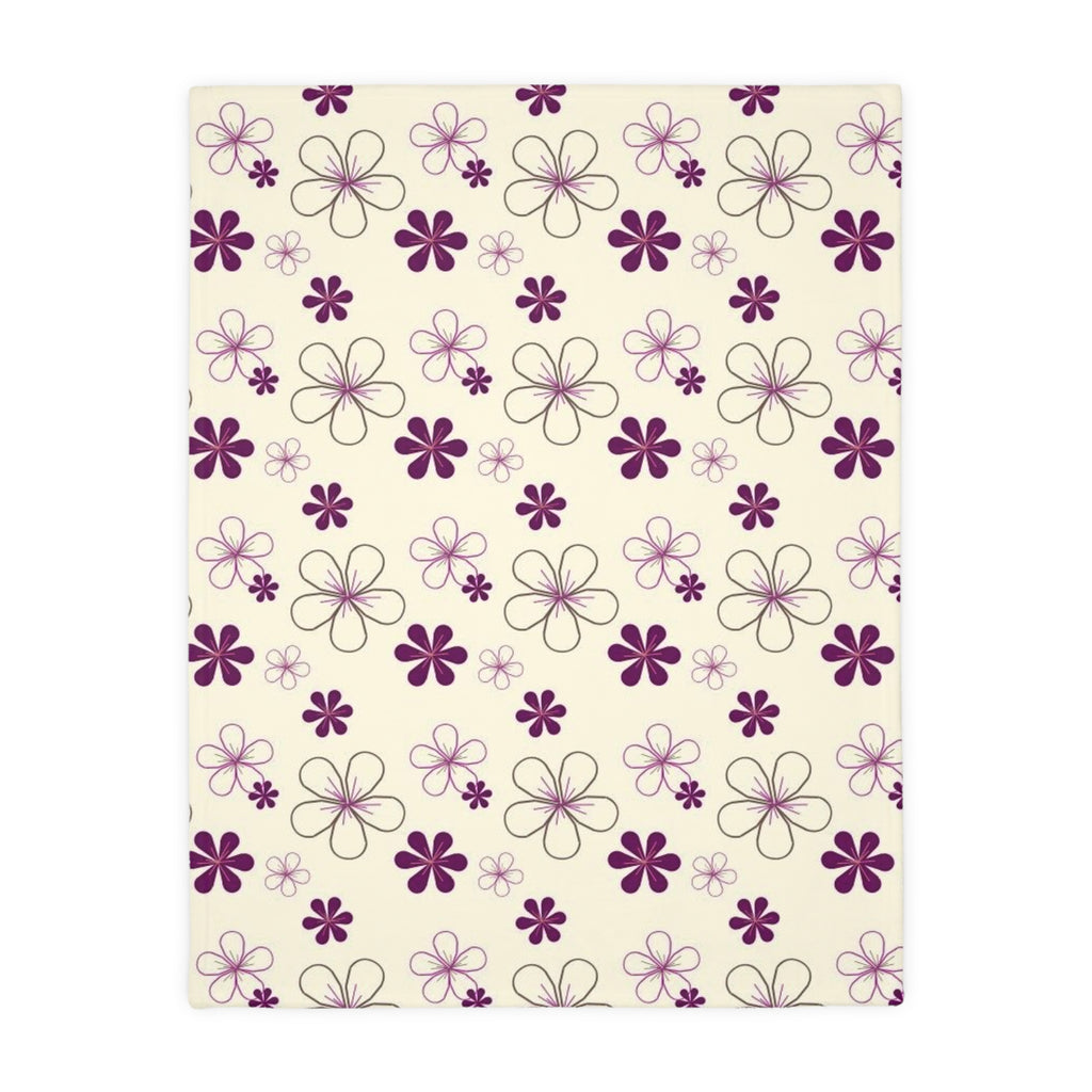 Cozy Floral Velveteen Blanket, Soft Microfiber Throw