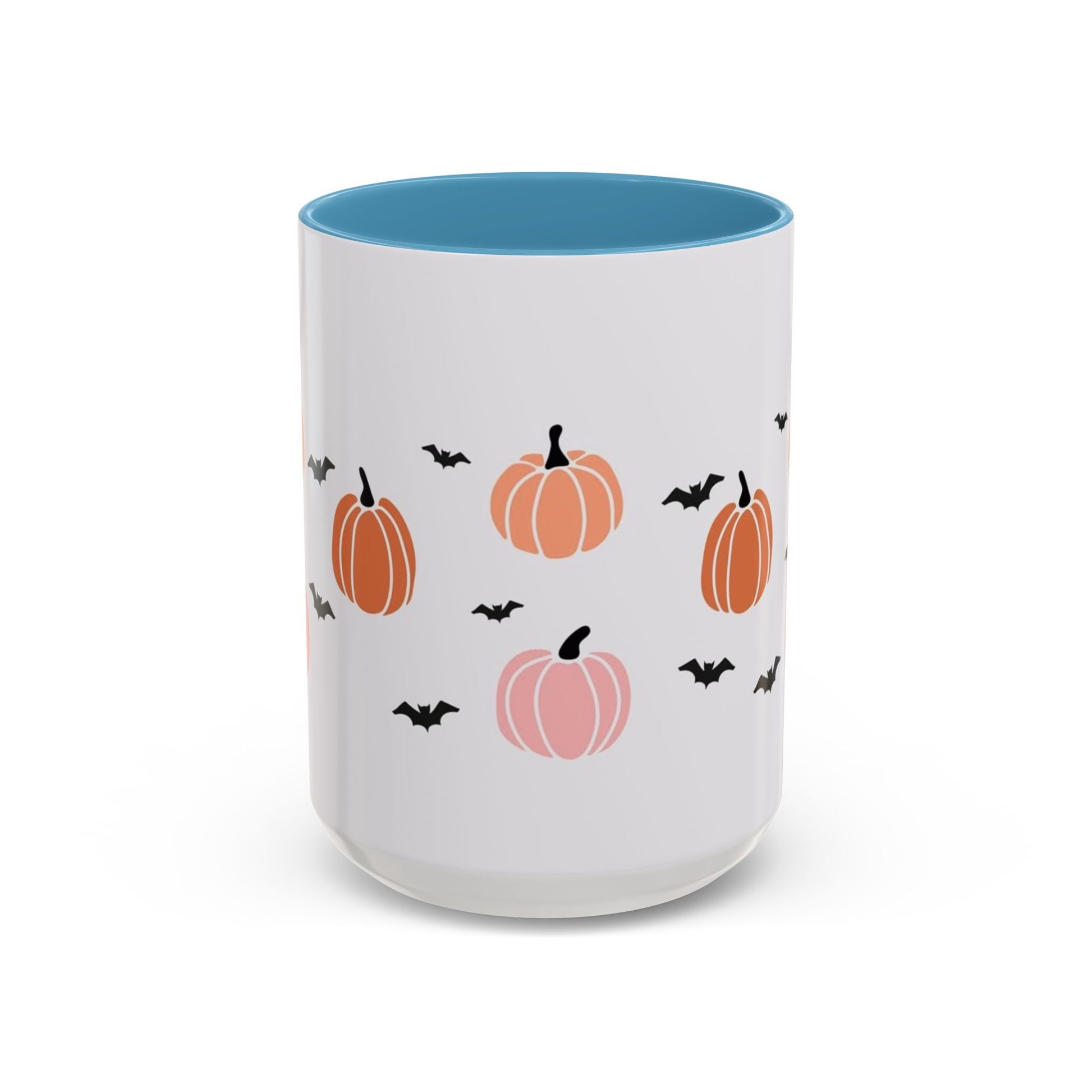Halloween Accent Coffee Mug with Pumpkins and Bats