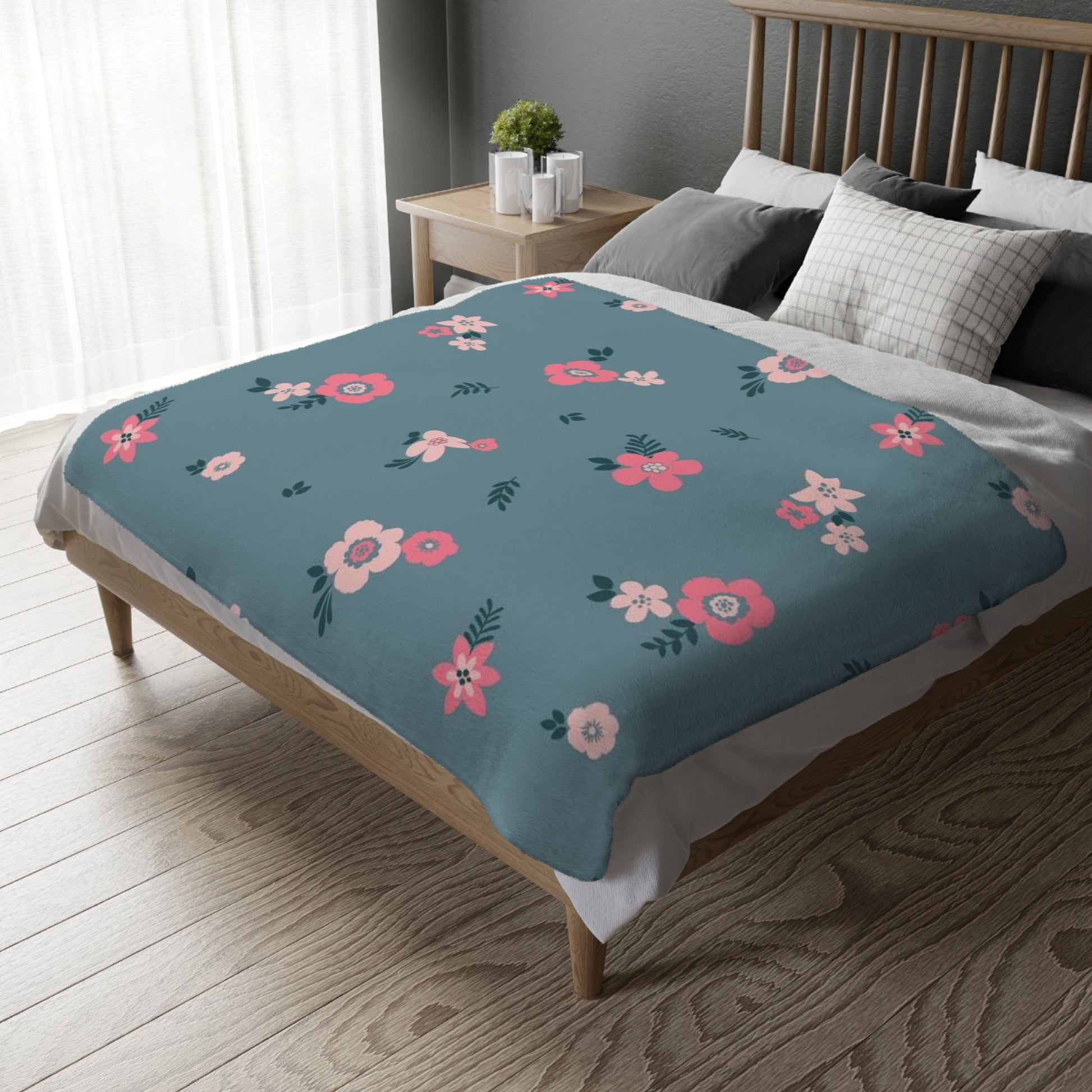 Floral Velveteen Microfiber Blanket – Cozy Home Decor