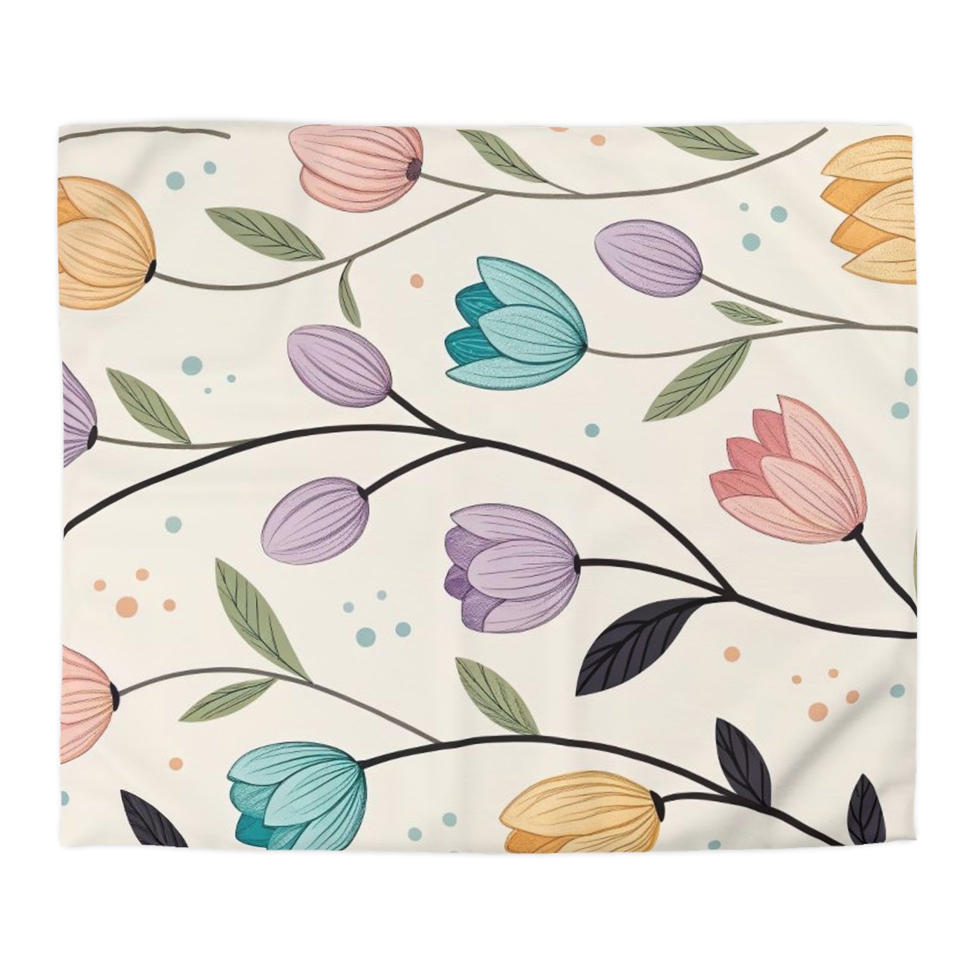 Floral Microfiber Duvet Cover